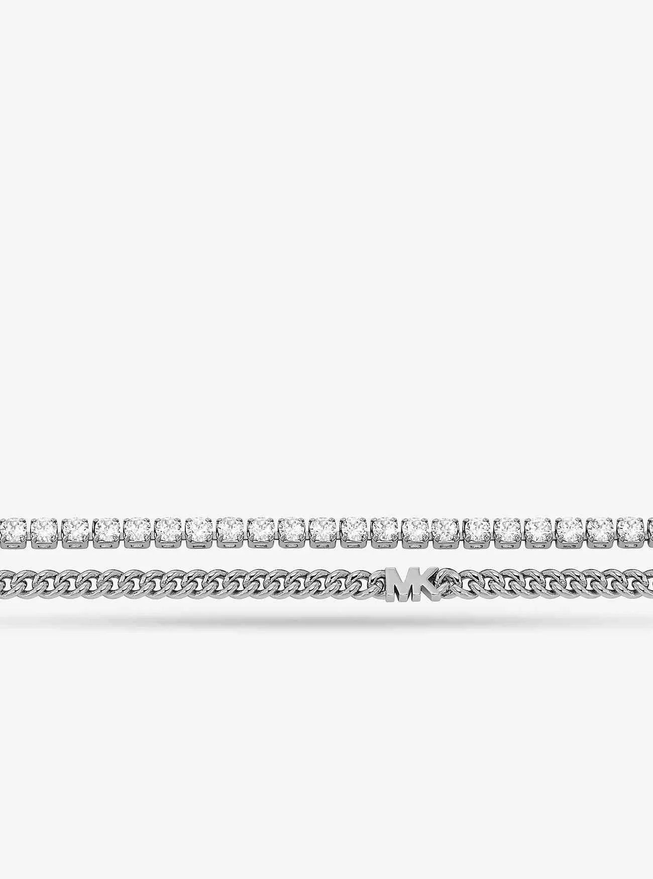 Ädelmetall-pläterad mässing dubbelkedja tennishalsband