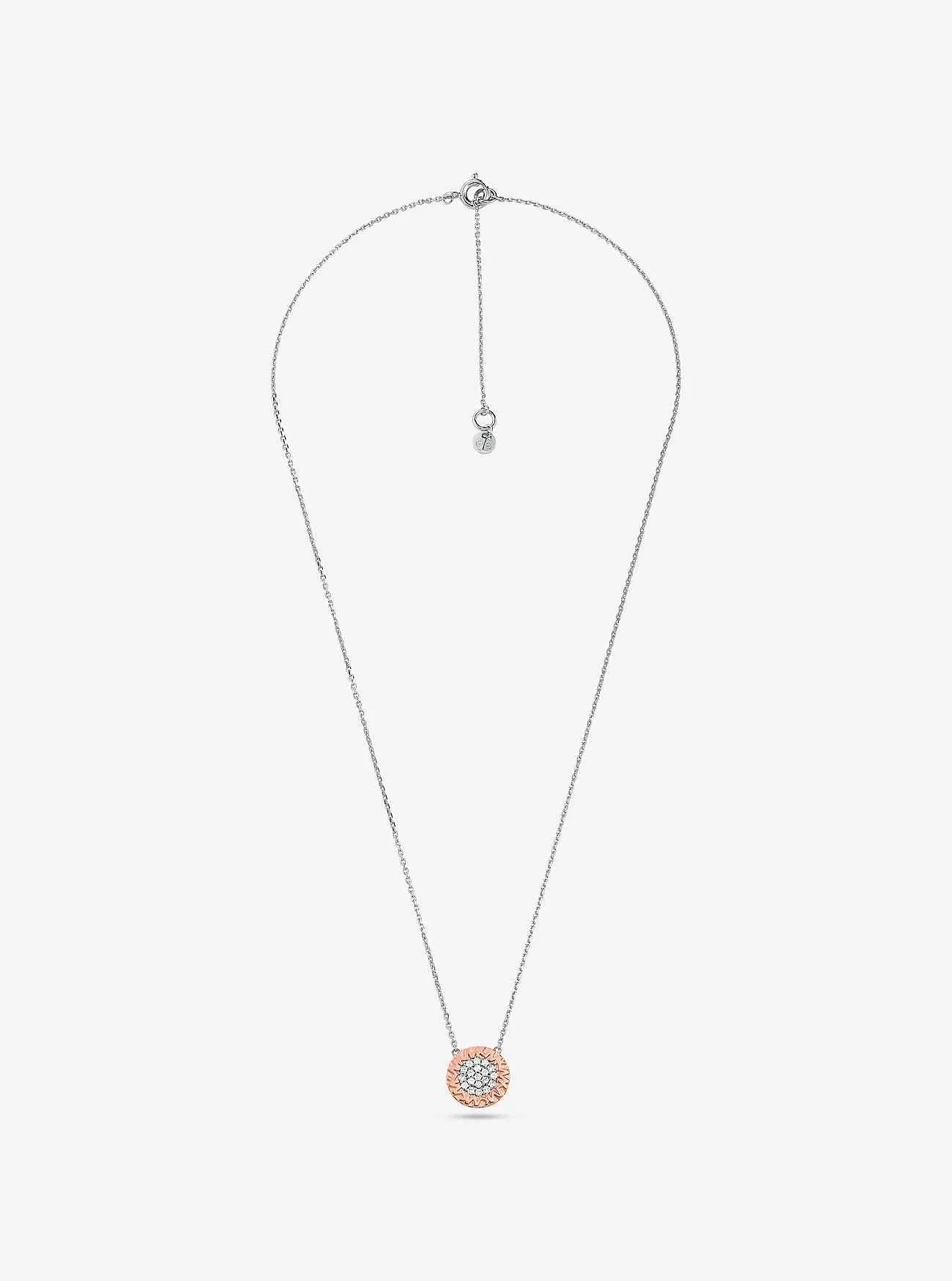 Ädelmetallpläterad Sterling Silver Logotyp Pavé hängande halsband