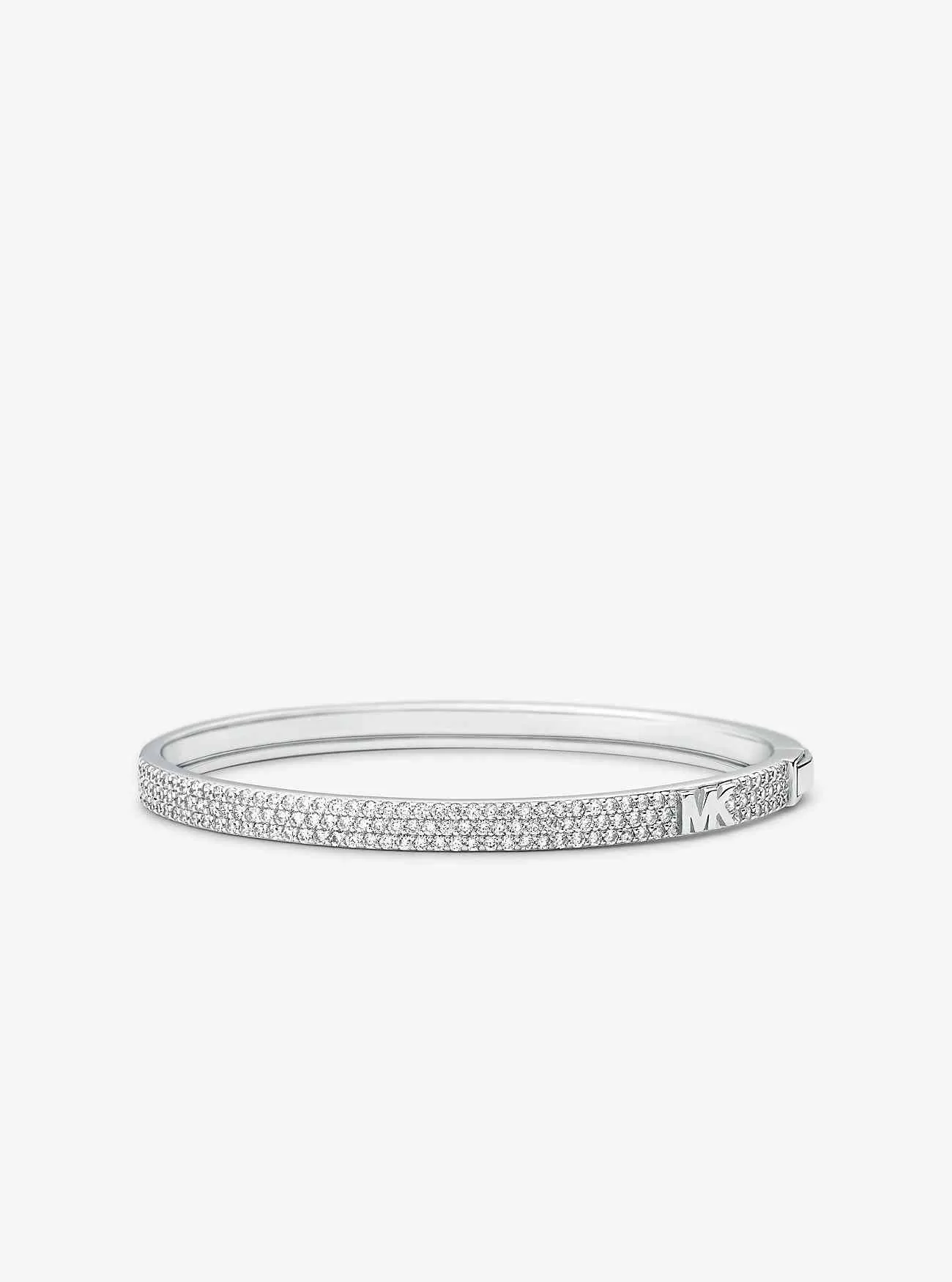 Ädelmetallpläterad Sterling Silver Pavé-logotyp armring