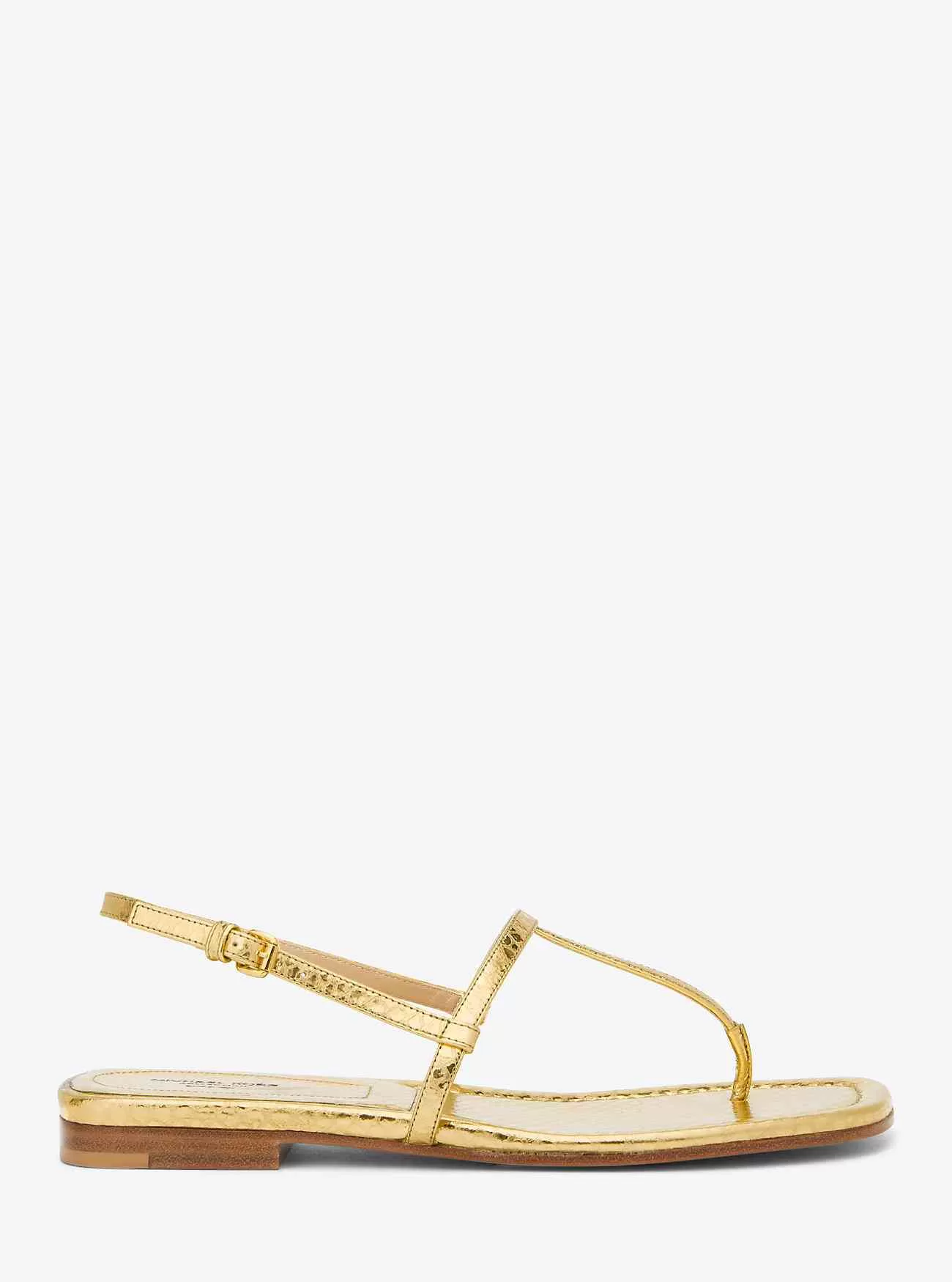 Ali Metallic Python-präglad lädersandal