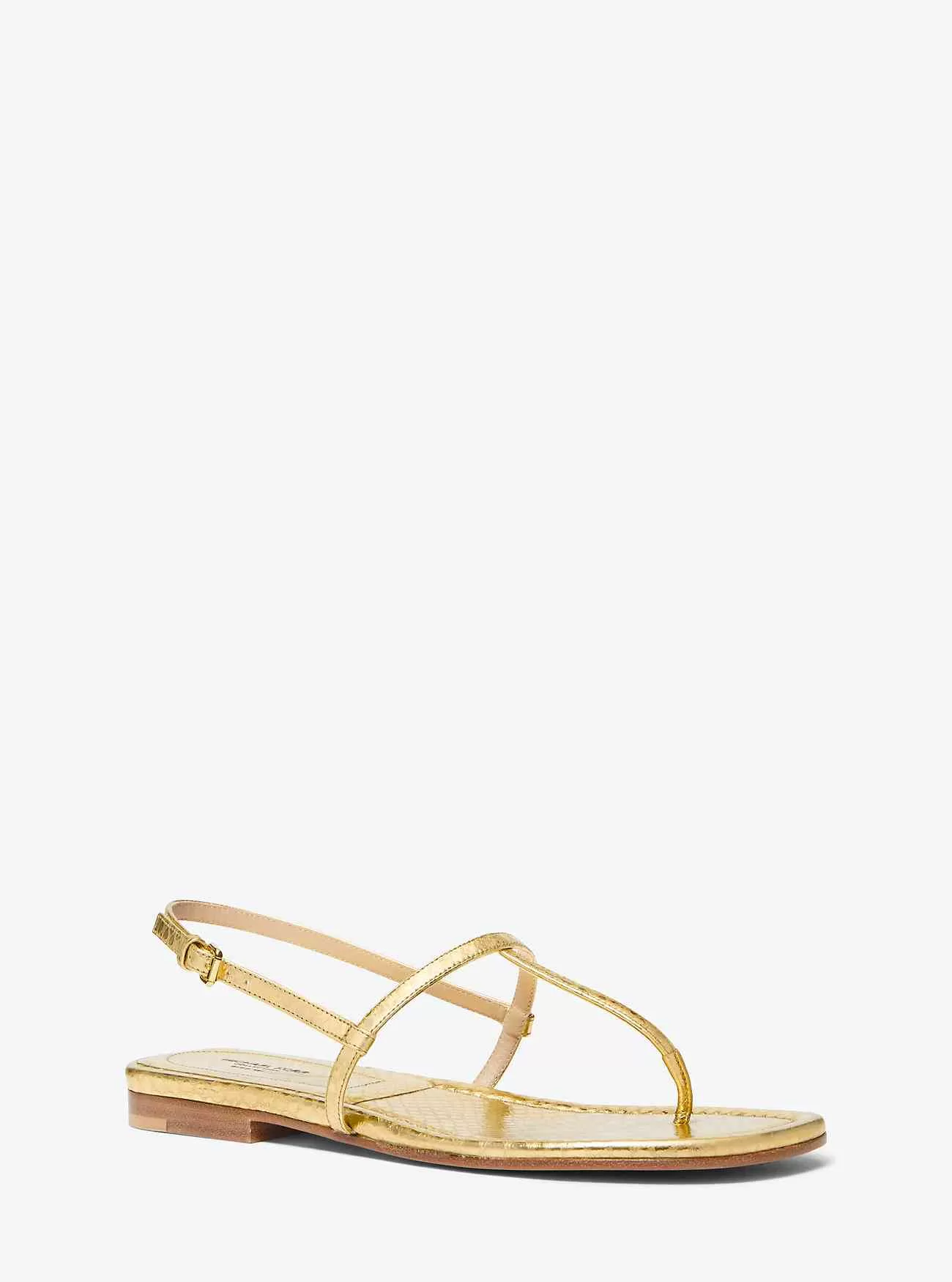 Ali Metallic Python-präglad lädersandal