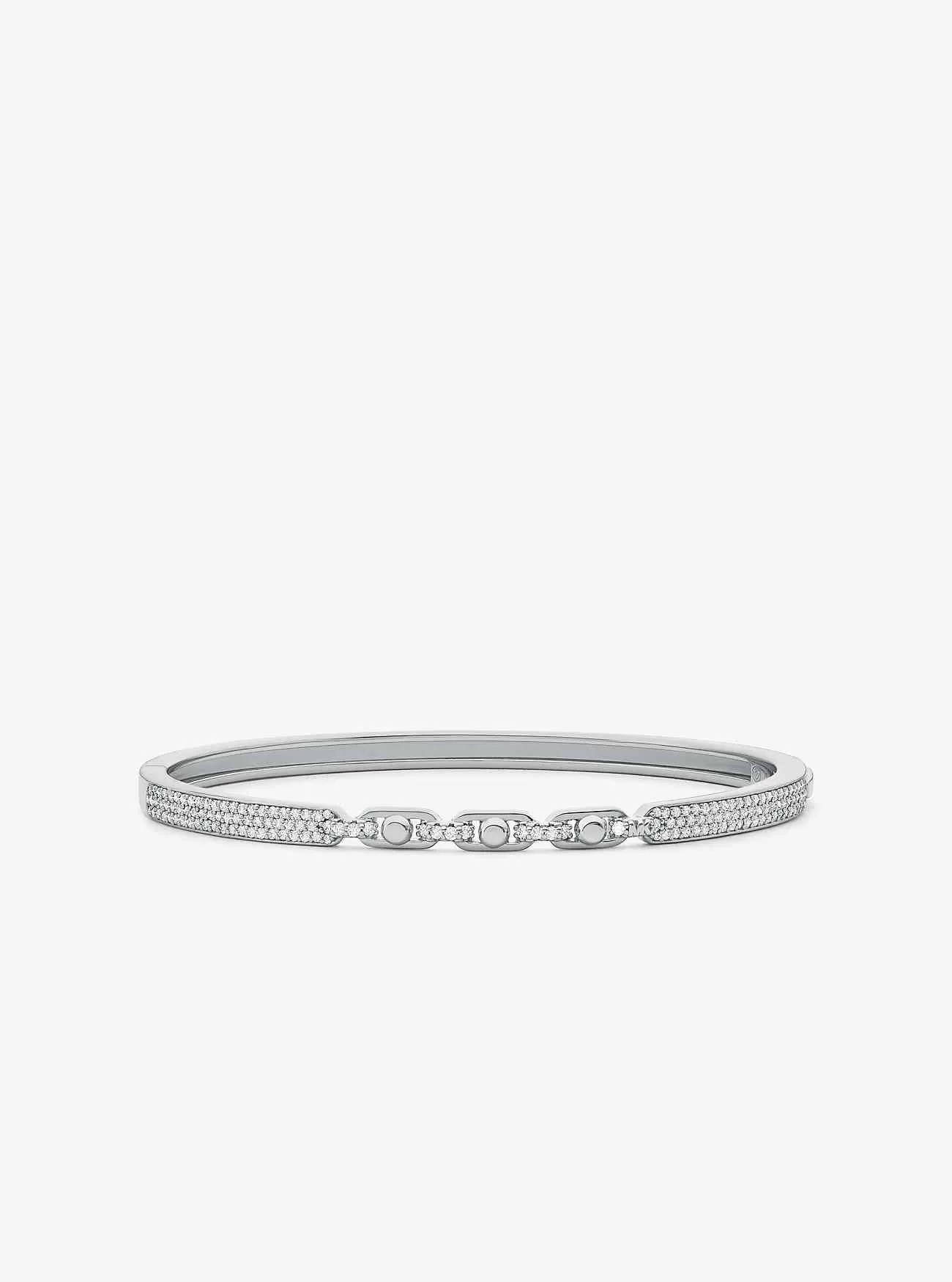 Astor Link liten ädelmetallpläterad sterling silver Pavé armring