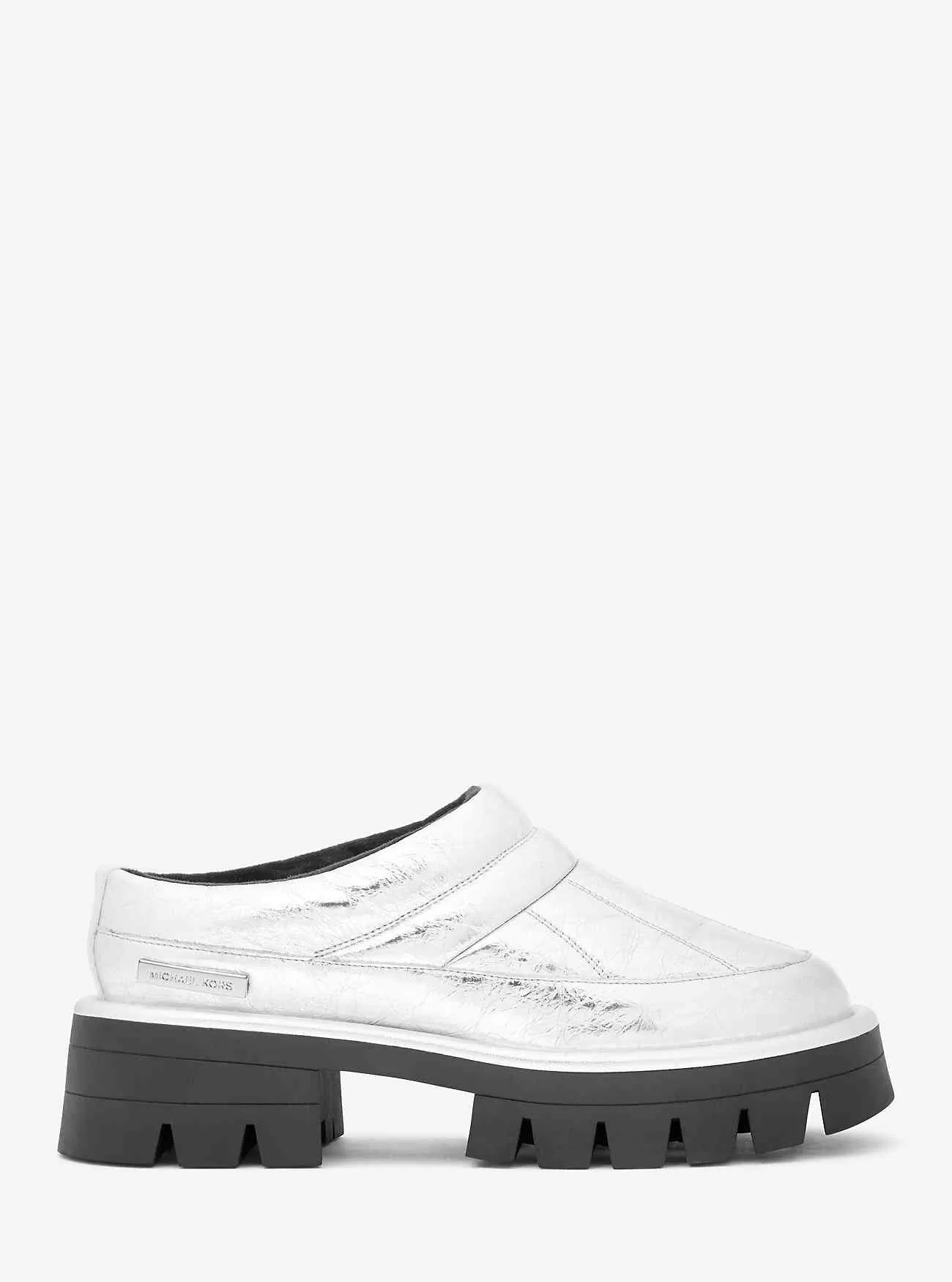 Barton Crackled Metallic Läder Tofflor