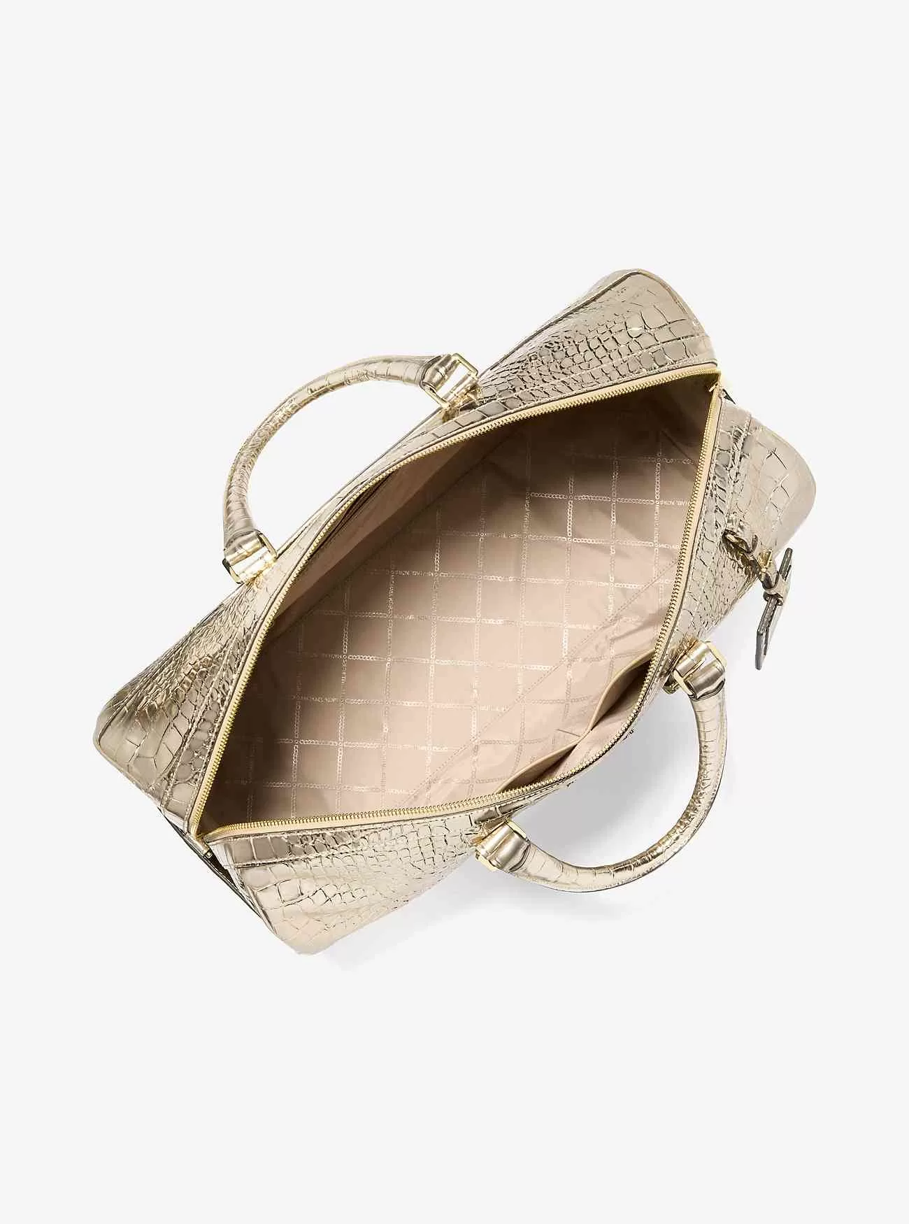 Bedford Travel Extra-Large Metallic Crocodile Relief Weekender-väska i läder