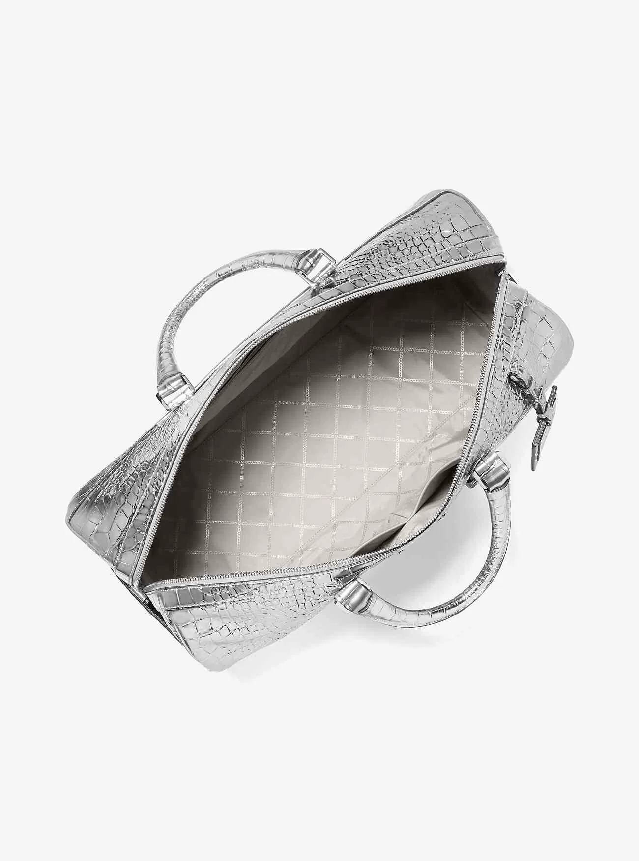 Bedford Travel Extra-Large Metallic Crocodile Relief Weekender-väska i läder