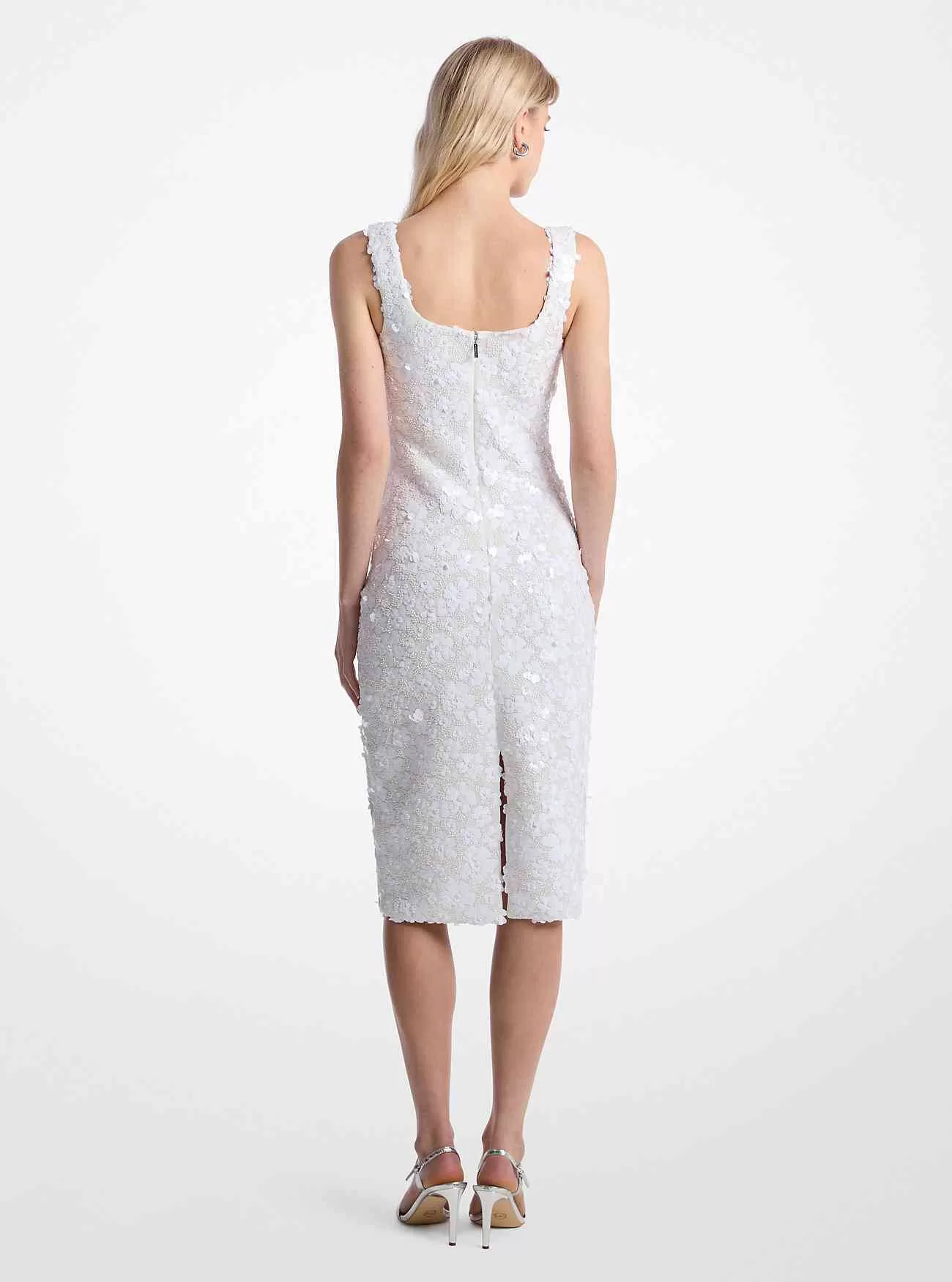 Blommig utsmyckad Scuba Midi-klänning