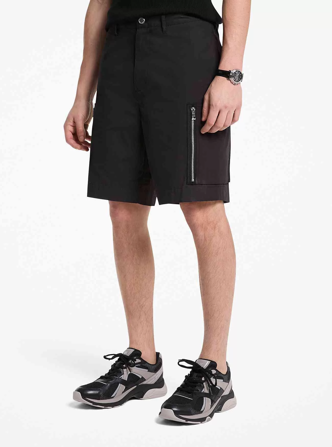 Bomull Poplin Zip Cargo Shorts