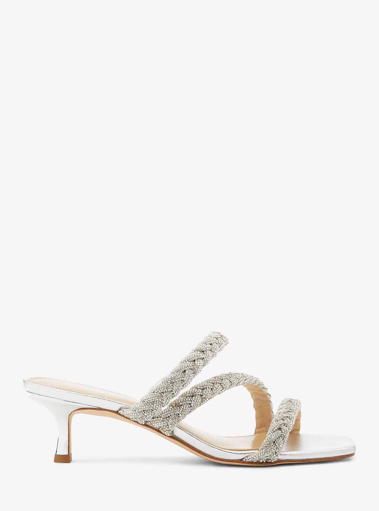 Celia Utsmyckad Metallic Kitten Sandal