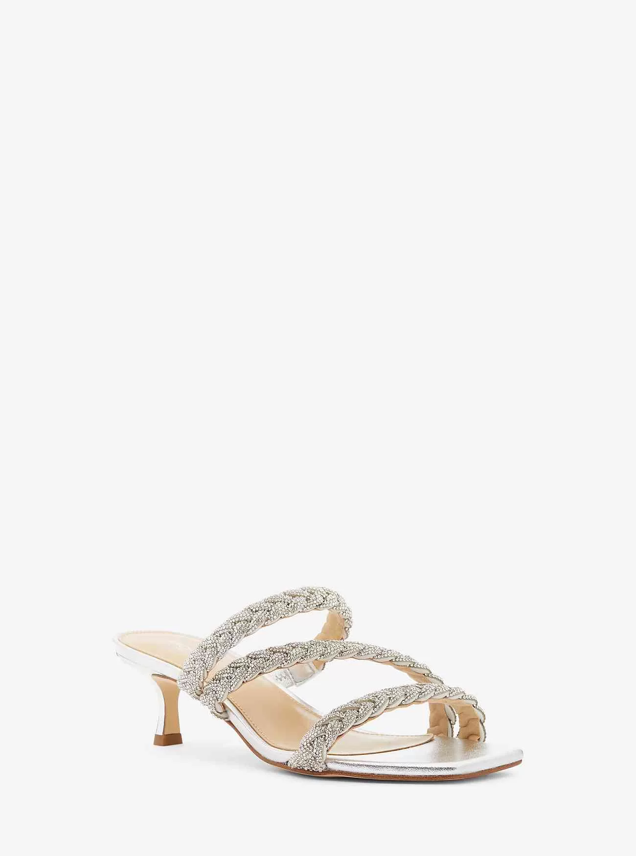 Celia Utsmyckad Metallic Kitten Sandal