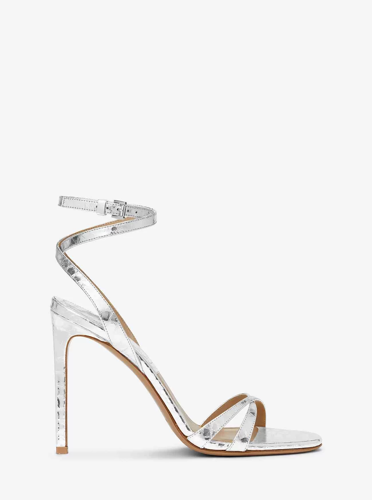 Chrissy Metallic Python-präglad lädersandal