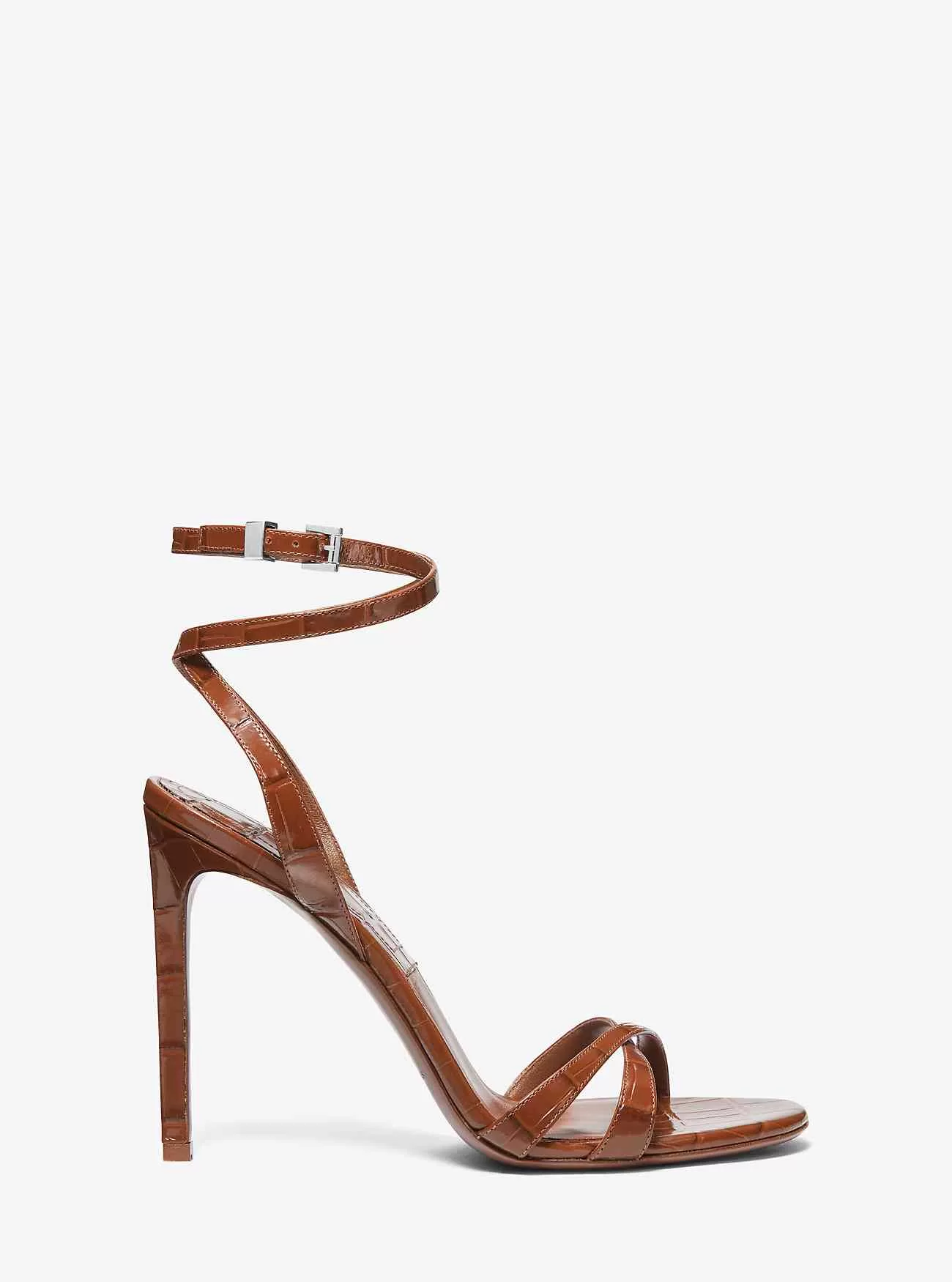 Chrissy krokodilpräglad lädersandal