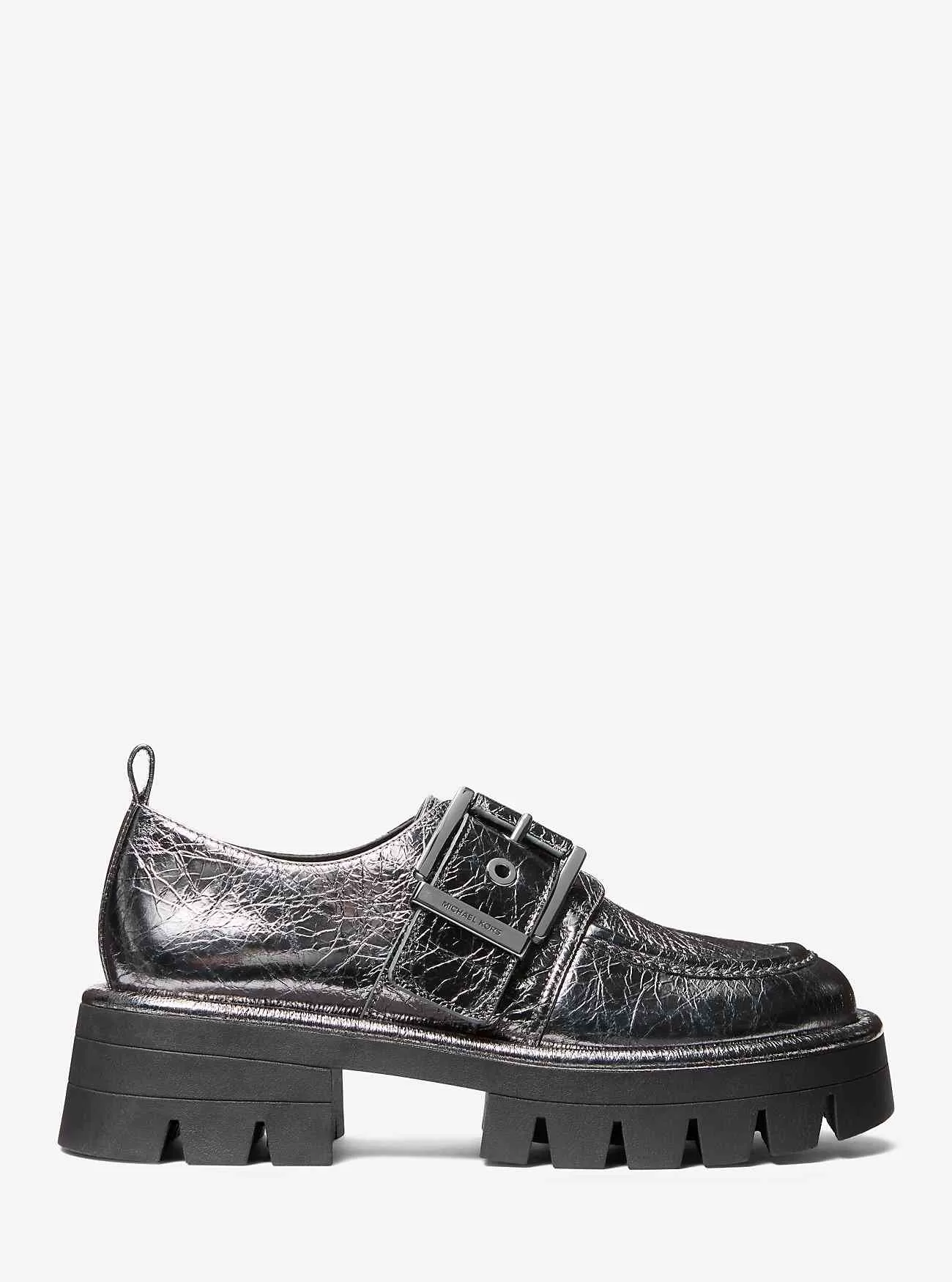 Colby Crackled Metallic Leather Loafer