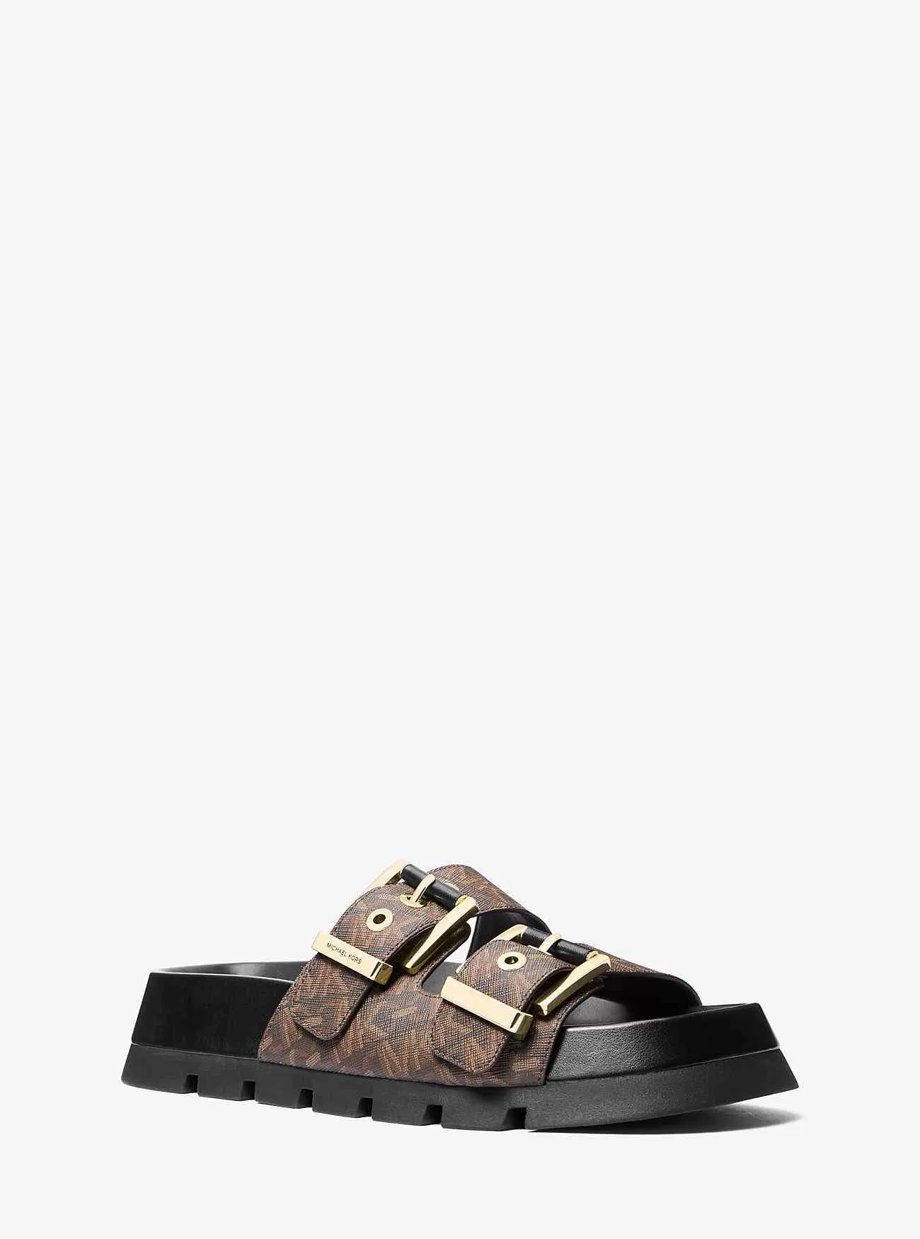 Colby Empire Monogram Flatform Slide Sandal