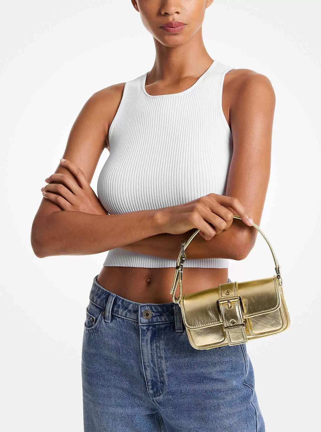 Colby Extra-Small Metallic Läder Axelväska Colby Extra-Small Metallic Läder Axelväska