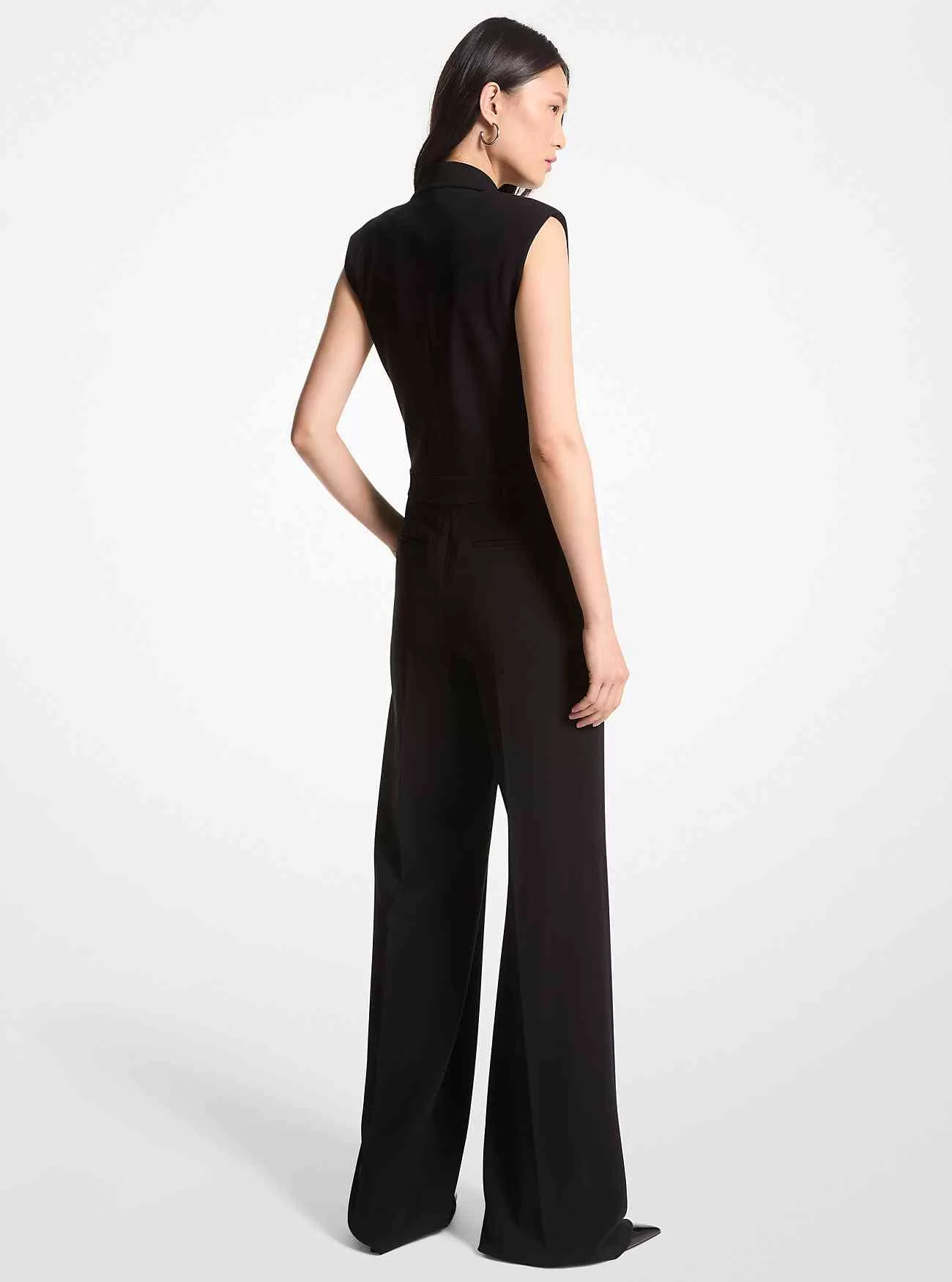 Crepe dubbelknäppt jumpsuit