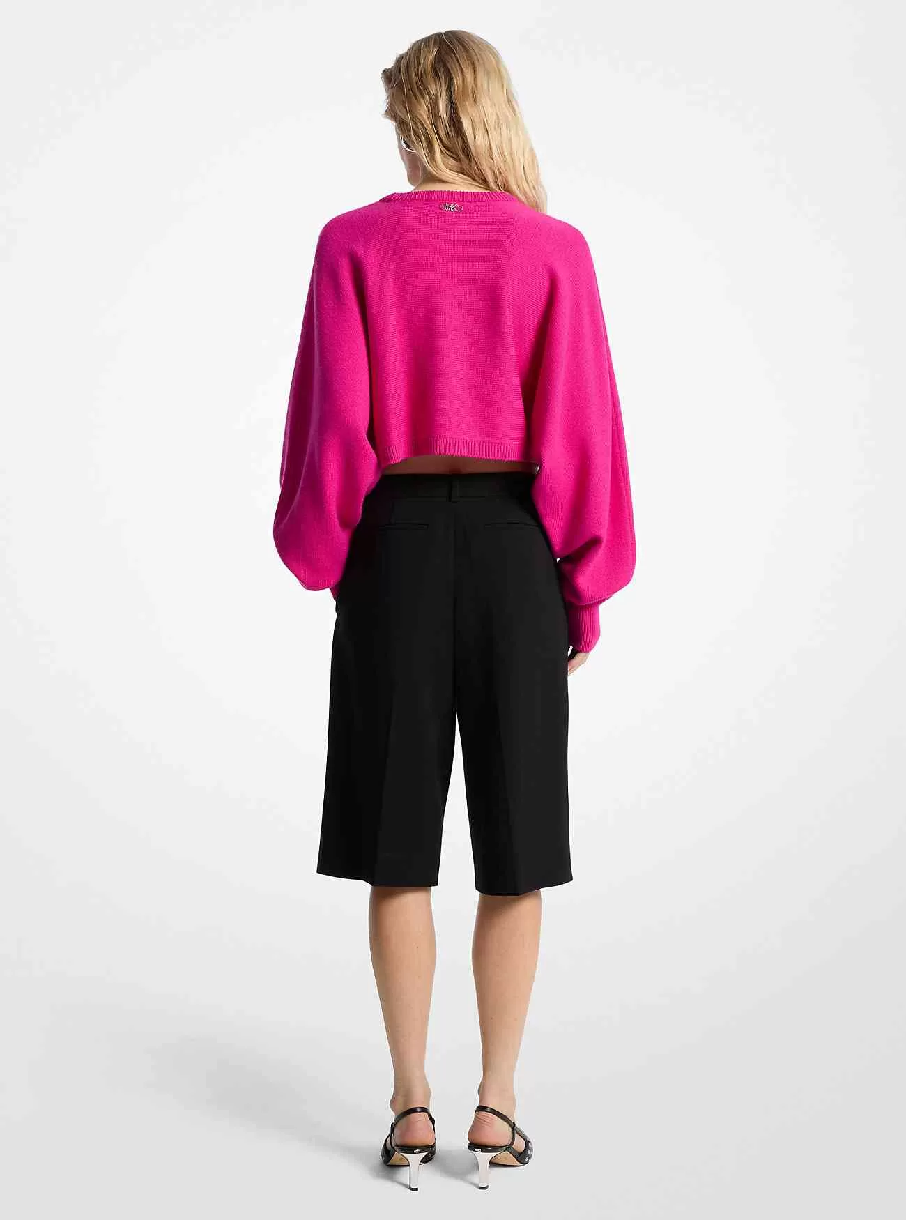 Crepe plisserade bermudashorts