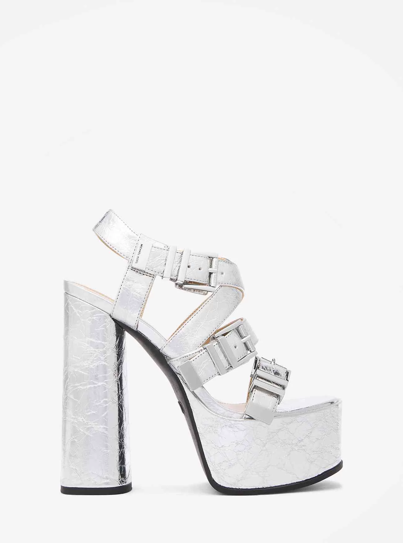 Darrington Crackled Metallic Läder Platform Sandal