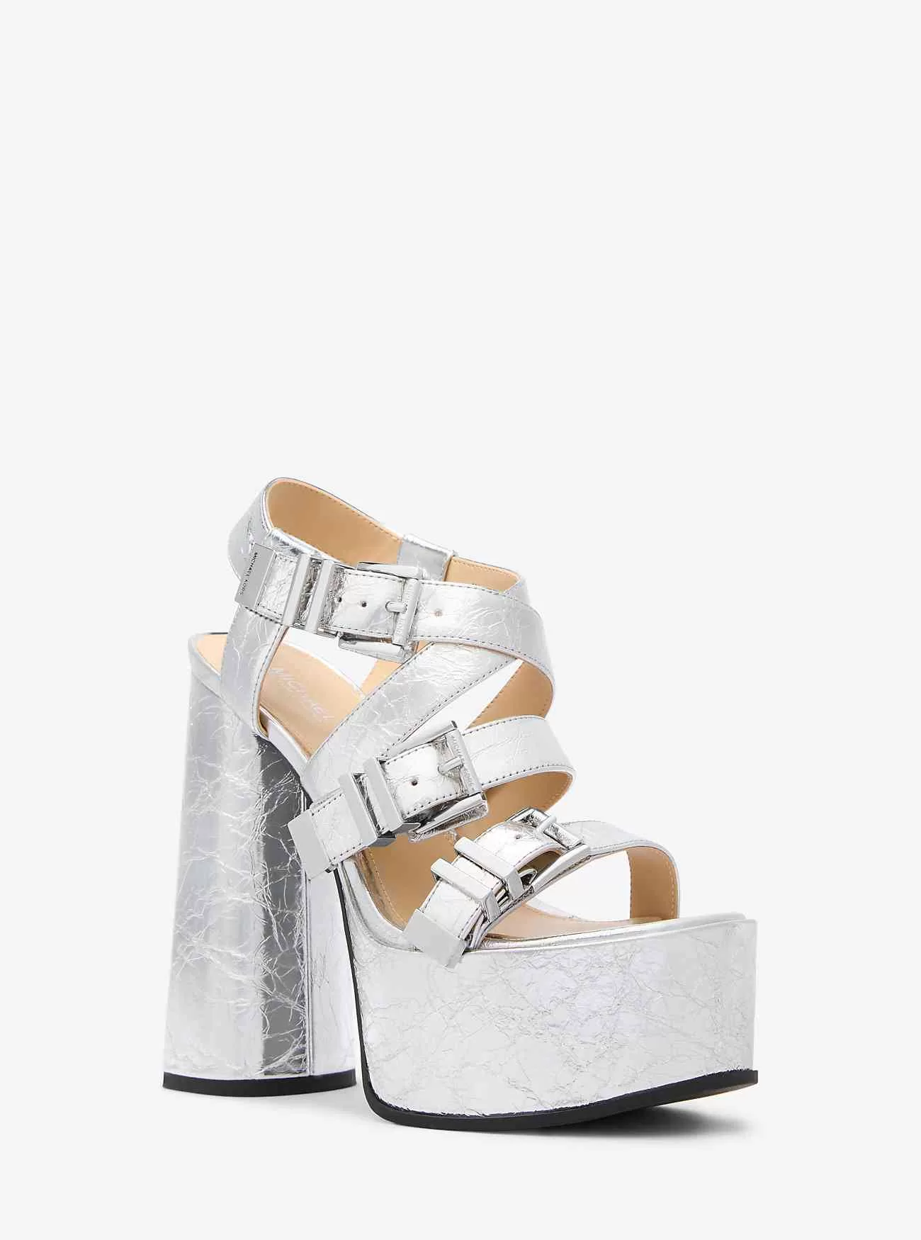 Darrington Crackled Metallic Läder Platform Sandal