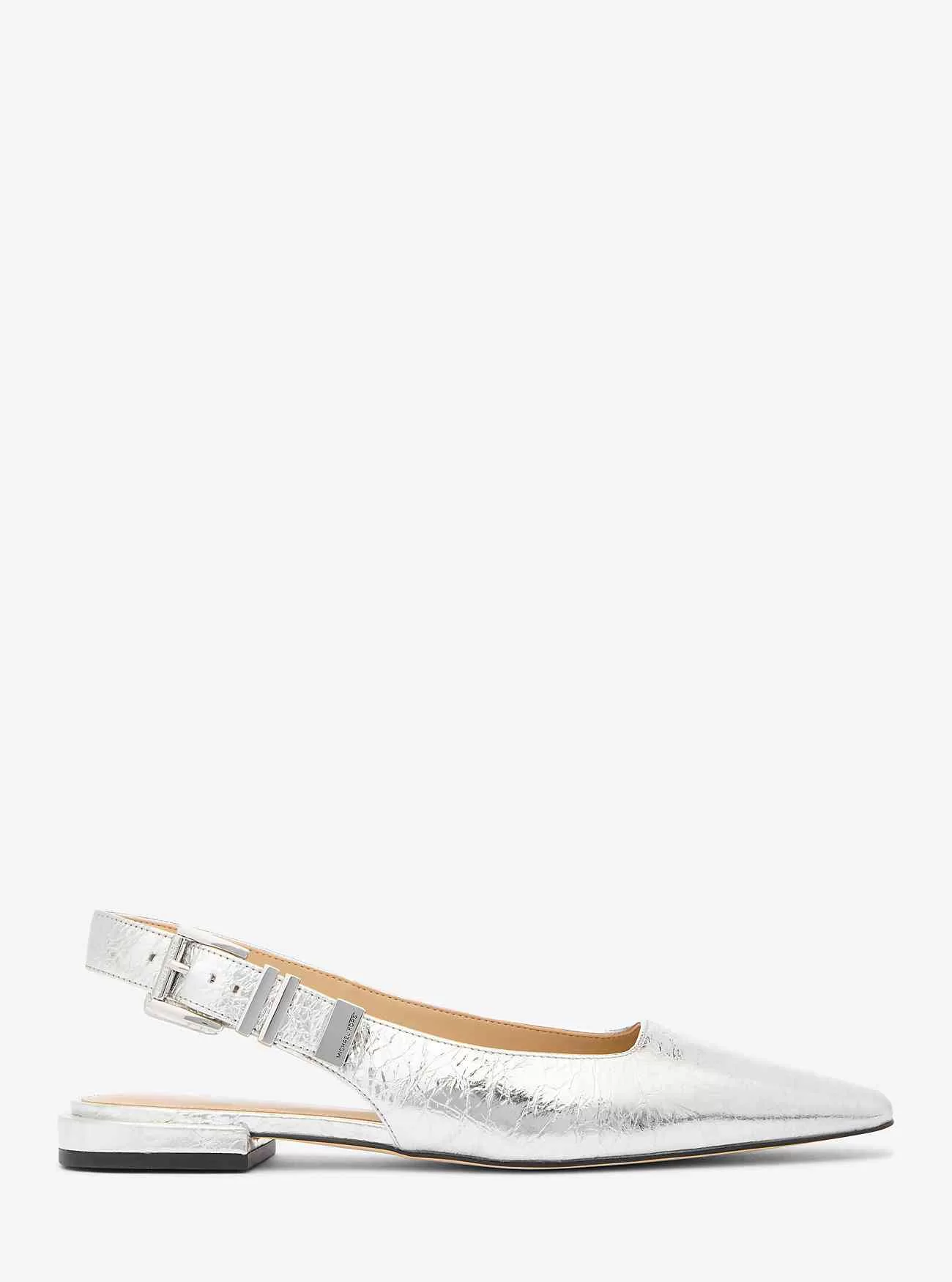 Darrington Metallic Crackled Leather Flat