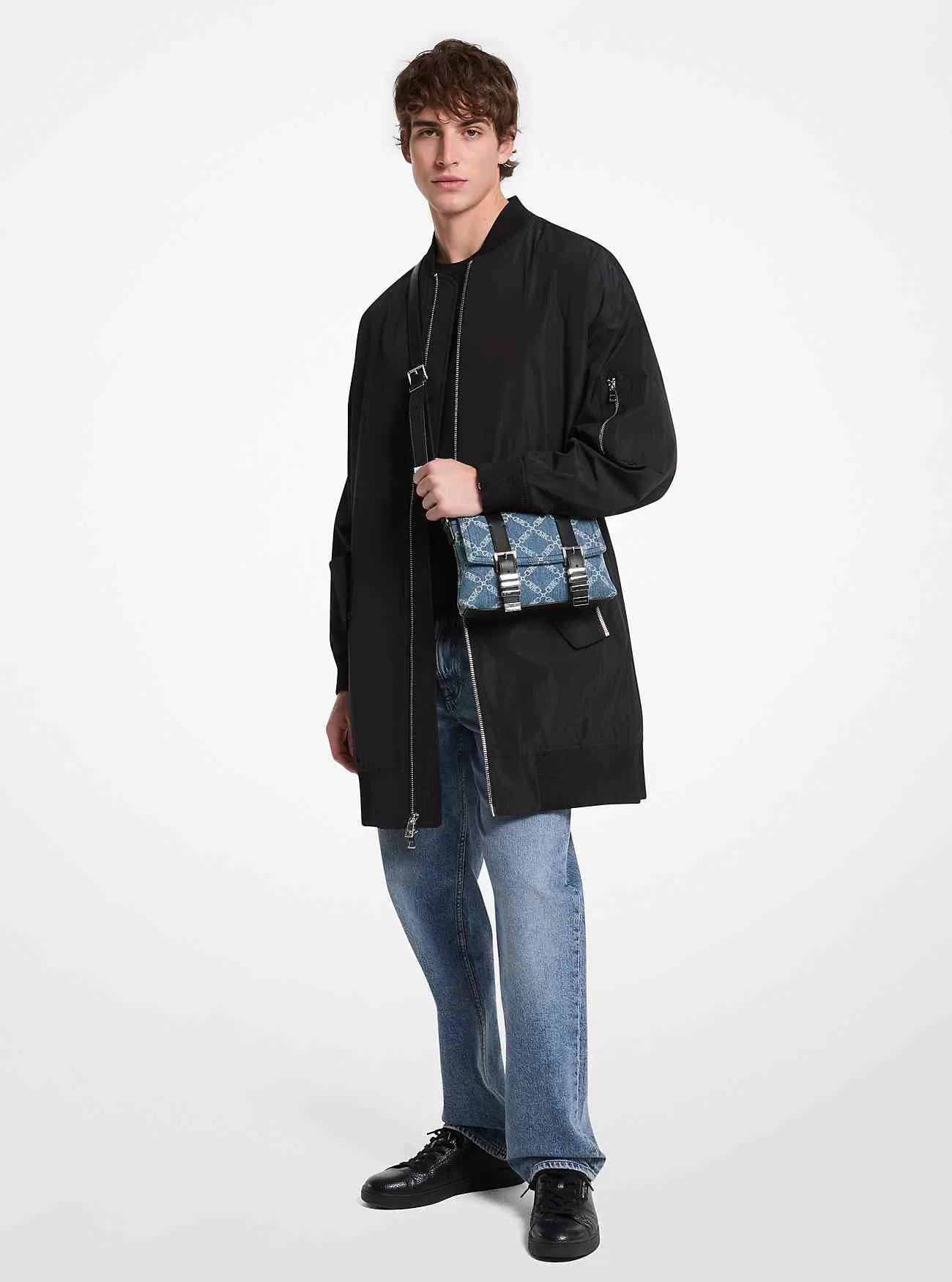 Darrington Mini Empire Diamond Jacquard Denim Crossbody-väska Darrington Mini Empire Diamond Jacquard Denim Crossbody-väska