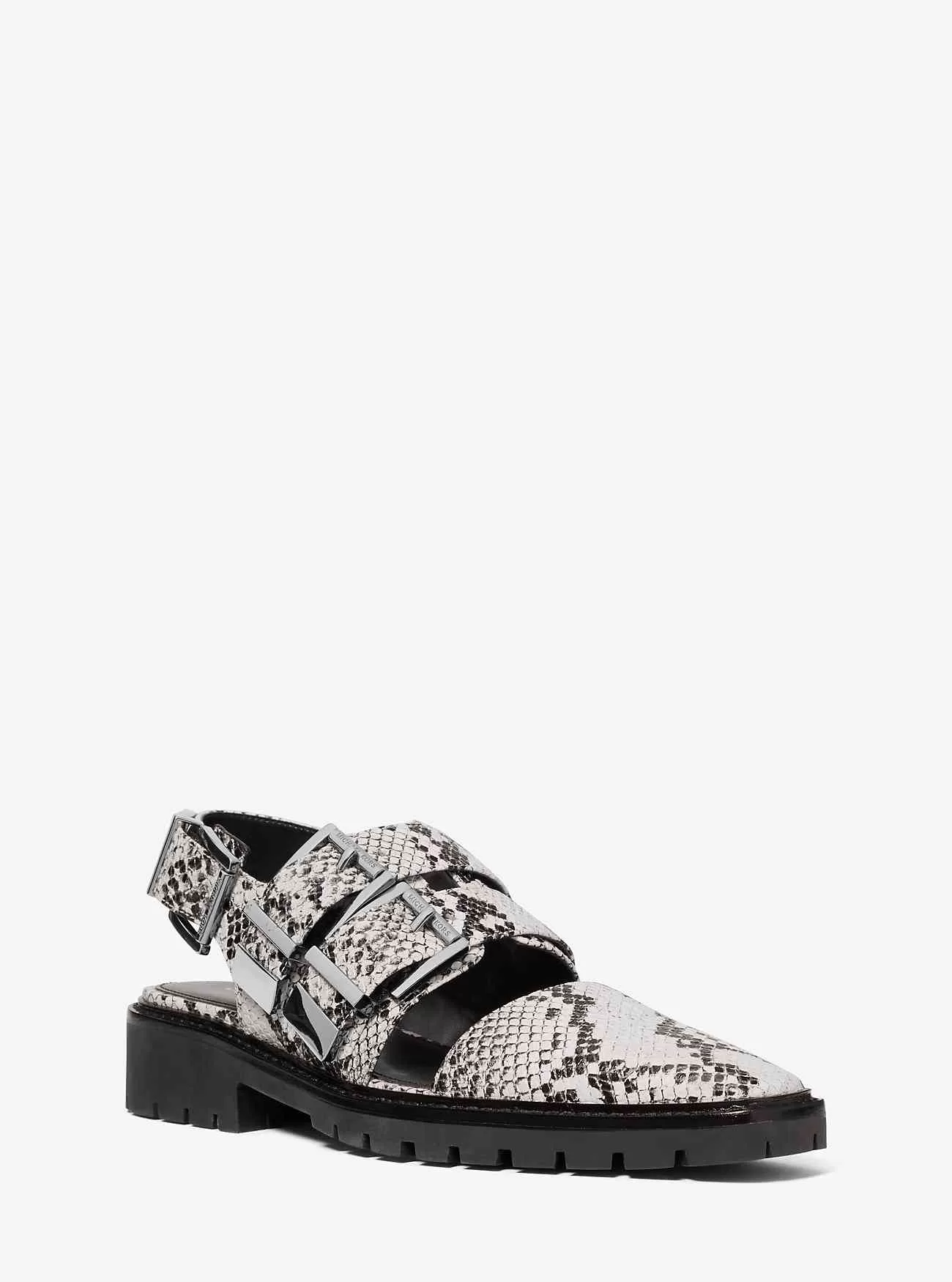 Darrington Snake Relief Slingback Loafer i läder