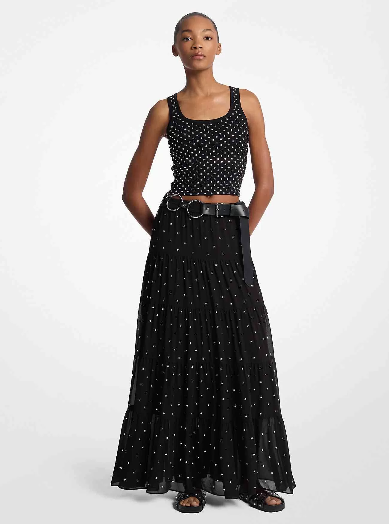 Dubbat linne i stretch viskos