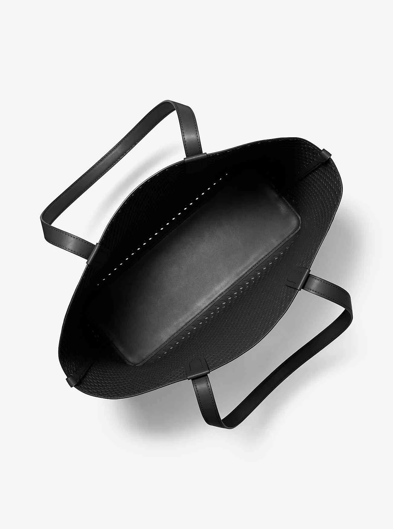 Eliza extra stor handvävd tygväska i läder