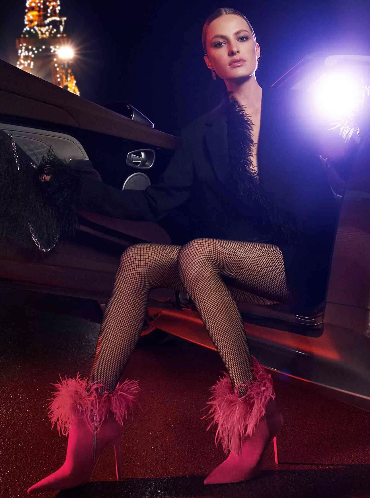 Feather Trim Crepe Boyfriend Blazer Feather Trim Crepe Boyfriend Blazer