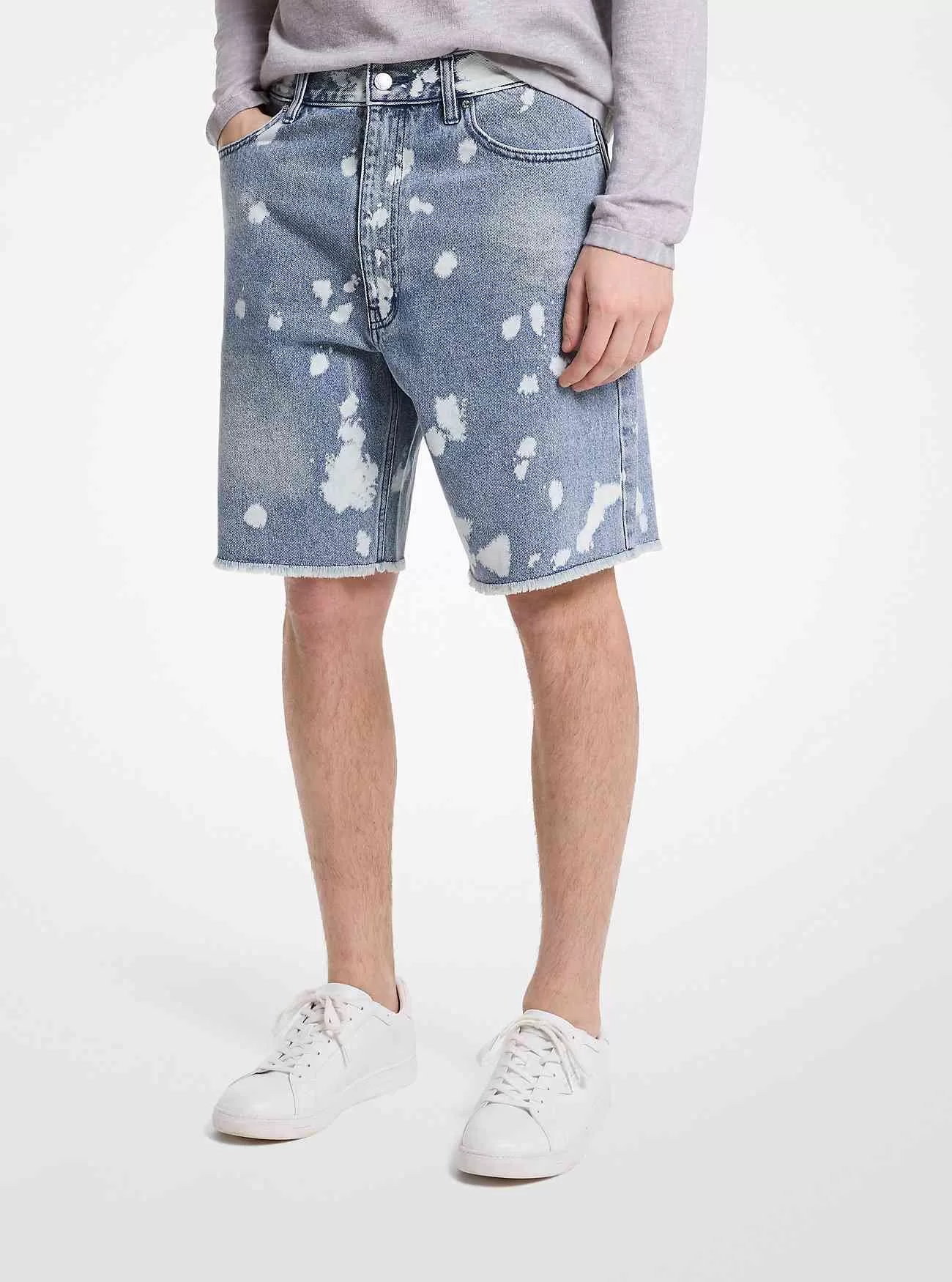 Frayed splattered jeansshorts