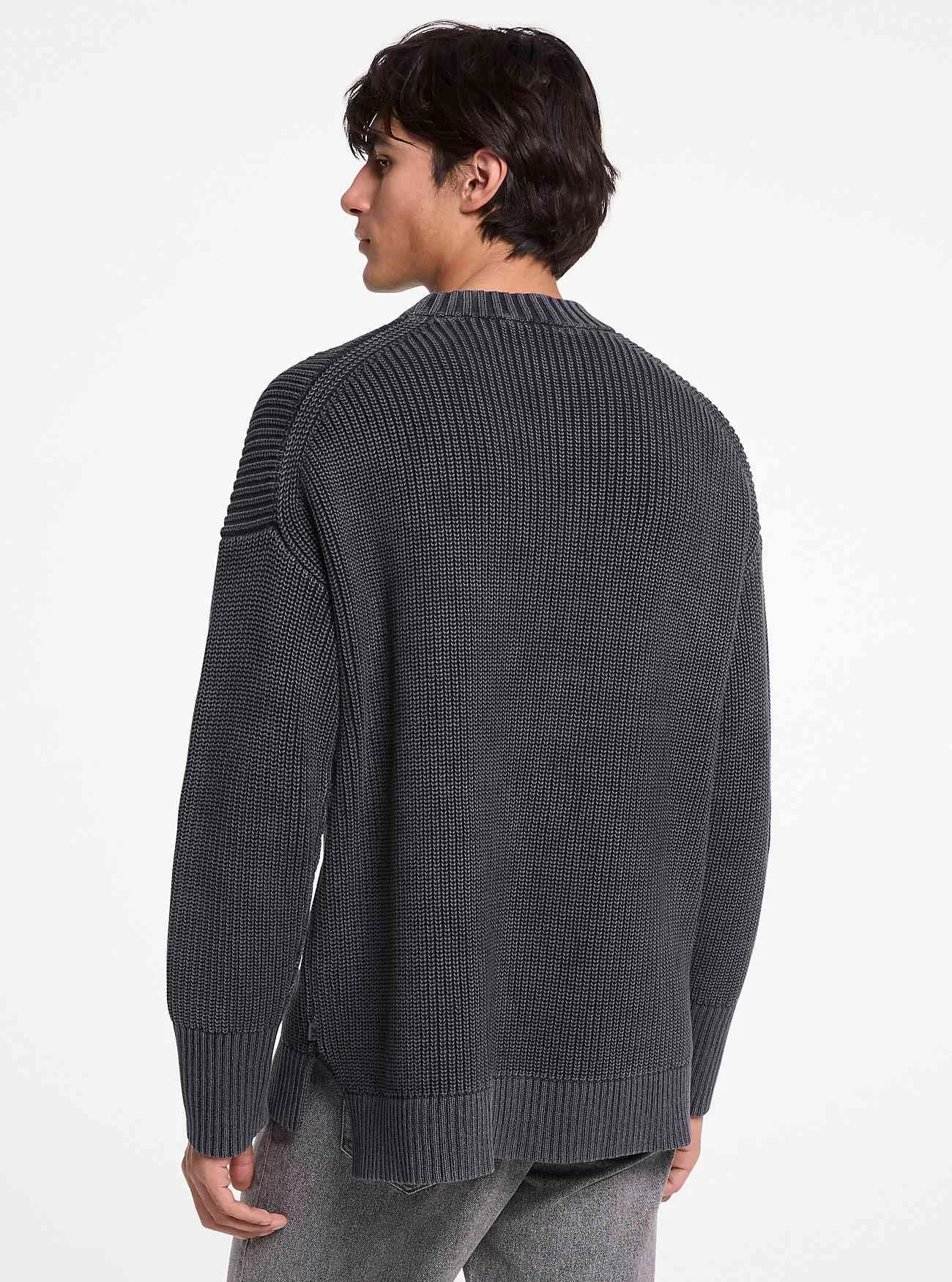 Garment-Dyed Cotton Blend Sweater