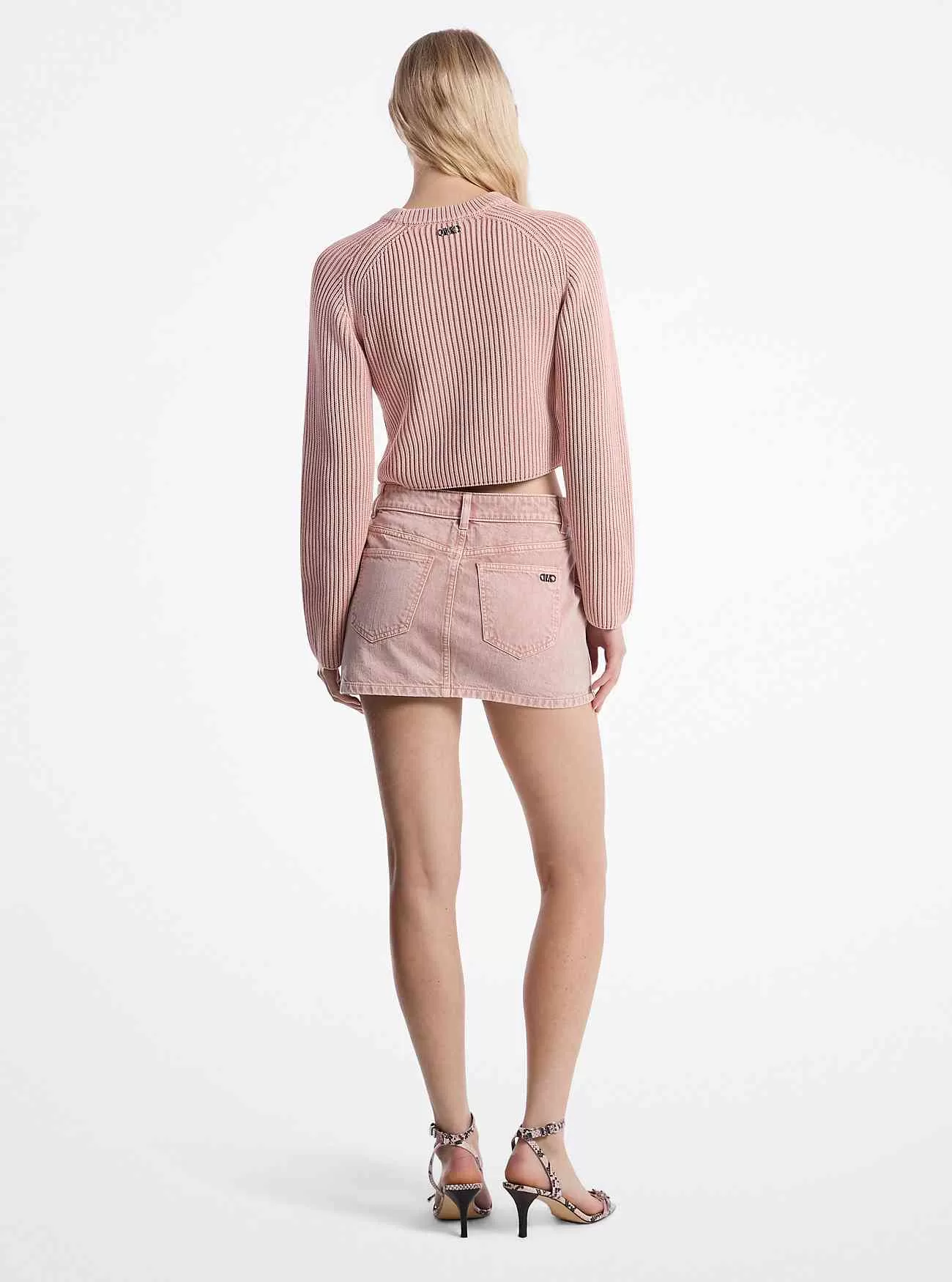 Garment-Dyed denim mini kjol