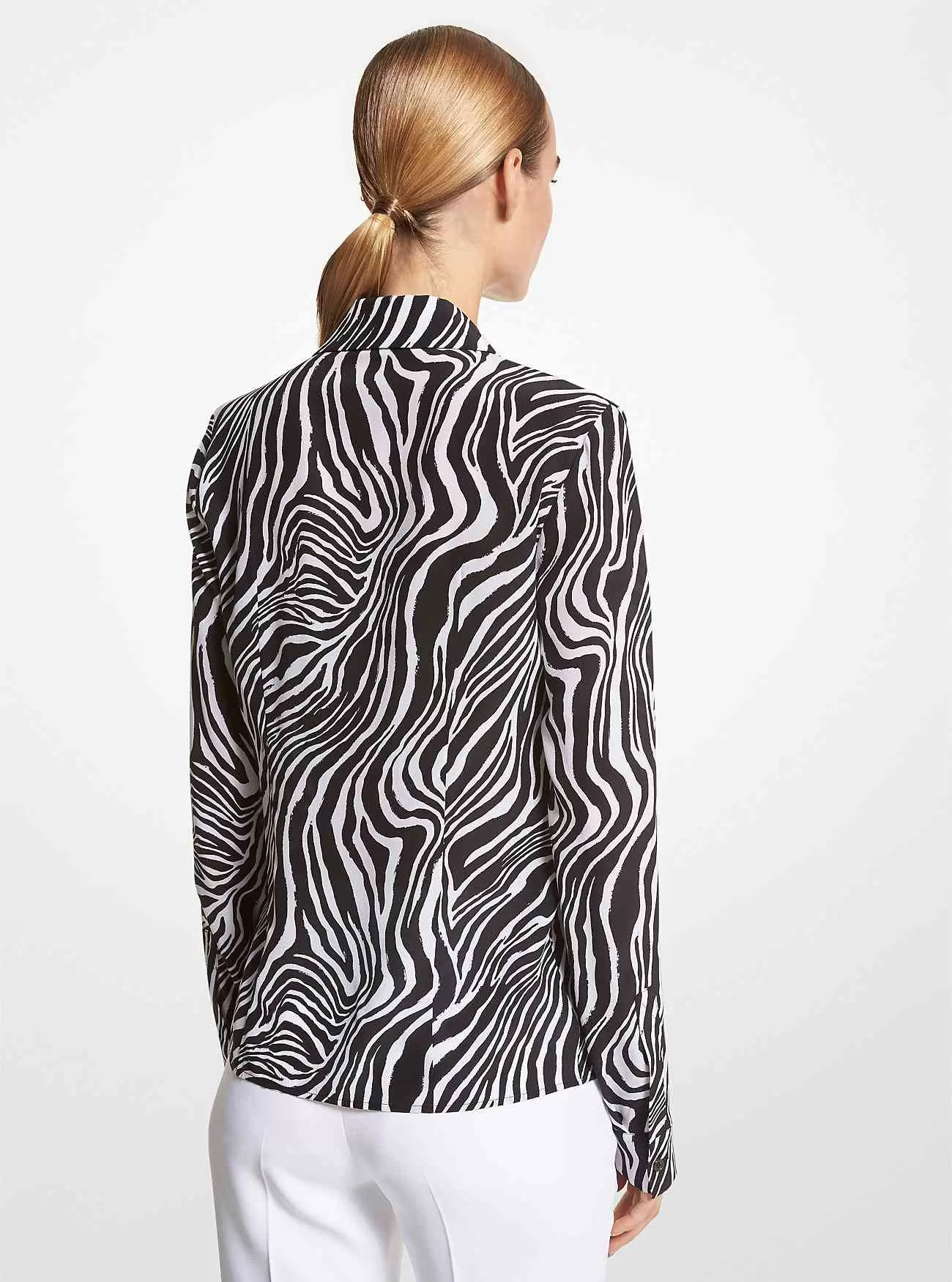 Hansen Zebra Silk Crepe De Chine skjorta