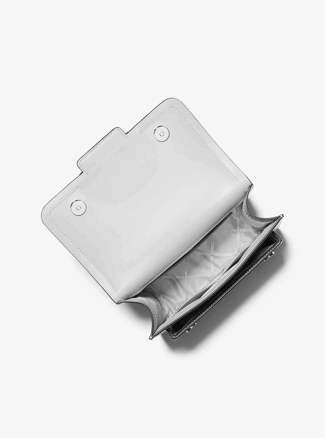 Heather Stor axelväska i metalliskt läder