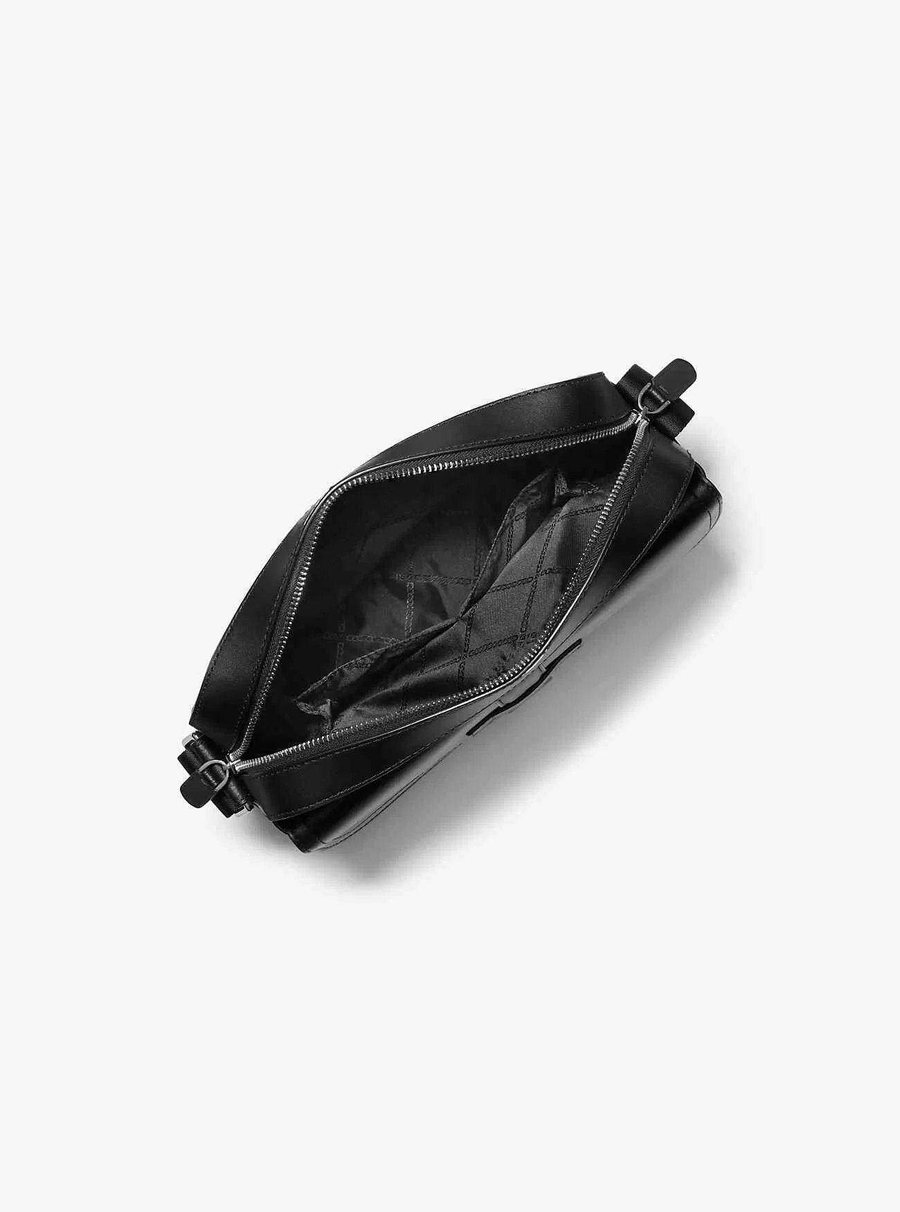 Hudson Signature-logotyp och läderkameraväska