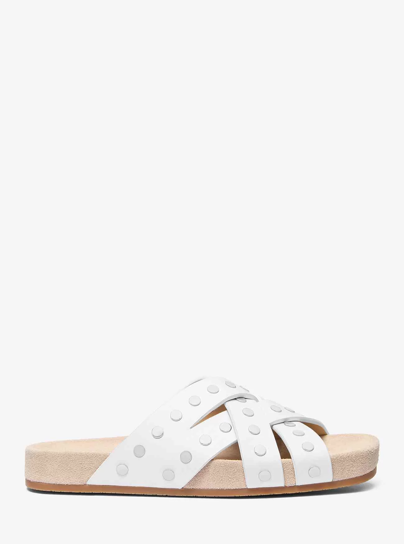 Irene platt sandal i läder med dubb