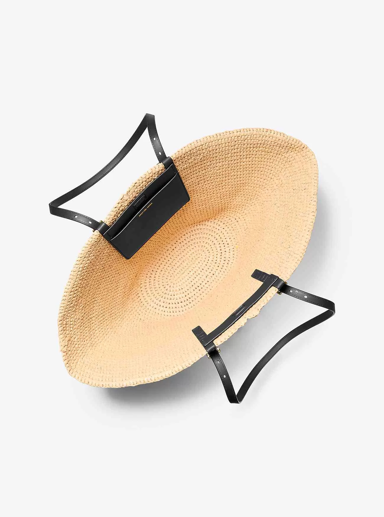 Isa Stor handvirkad tygväska med halm