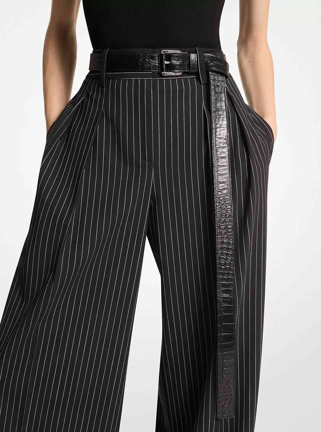 Jodi Krokodilpräglat Läderbälte