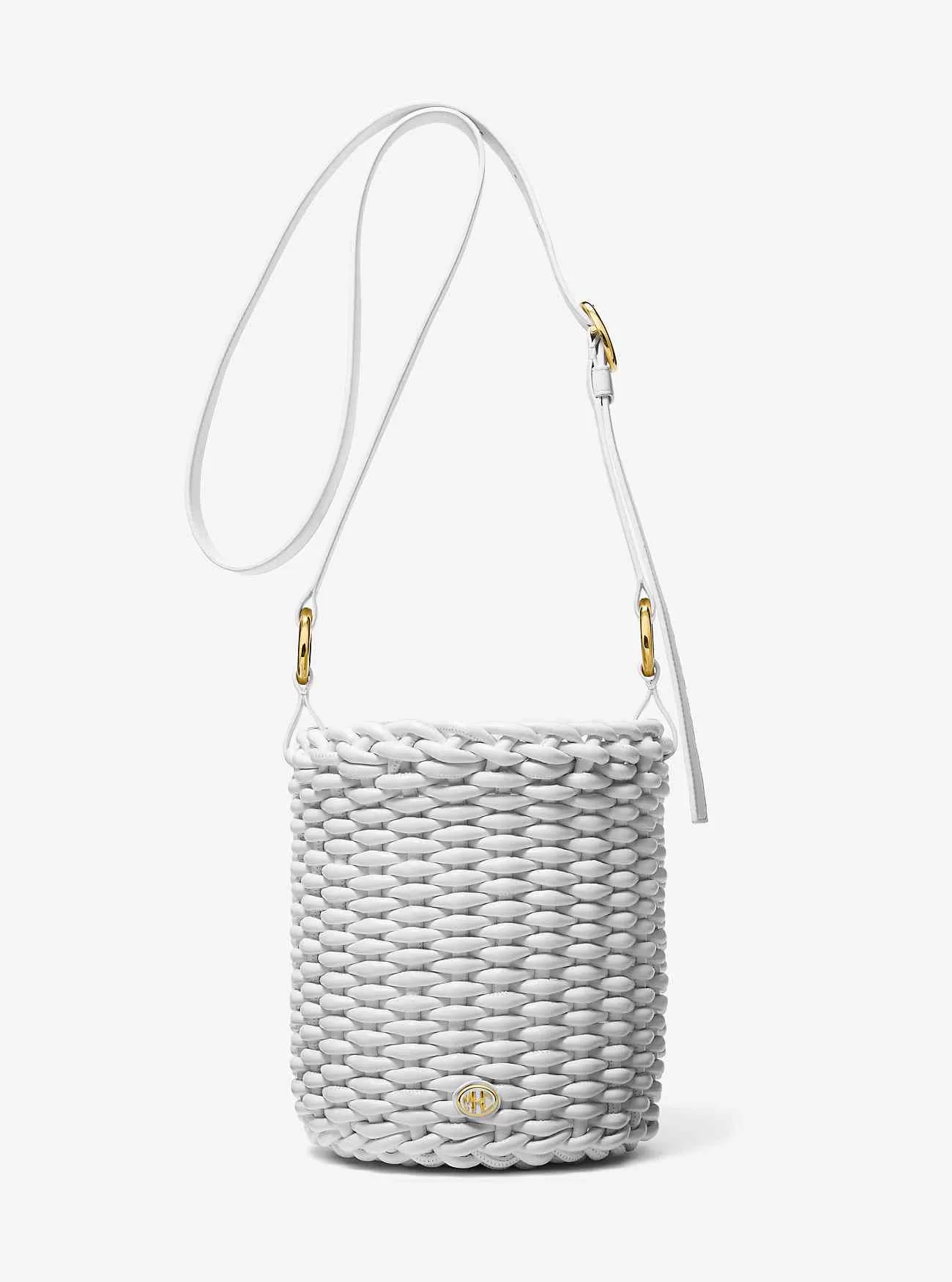 Julie Large Woven Leather Bucket Bag