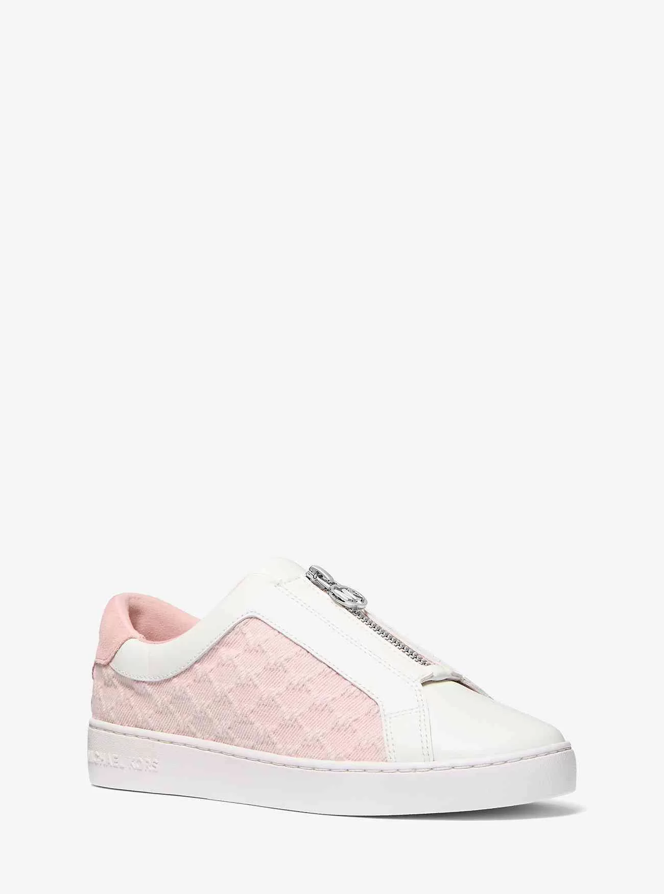 Keaton logotyp präglad denim och läder Zip-Up Sneaker Keaton logotyp präglad denim och läder Zip-Up Sneaker