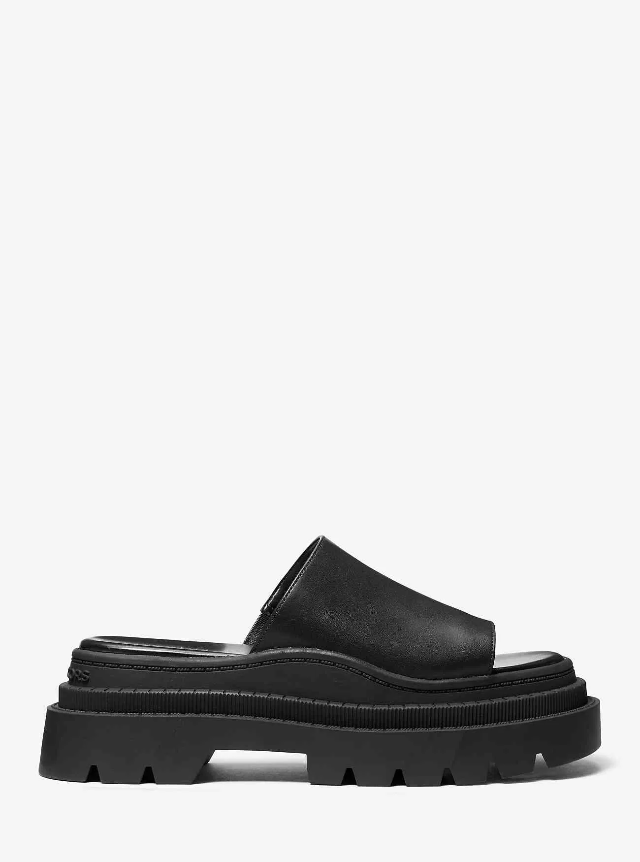 Kendra Läder Platform Slide Sandal