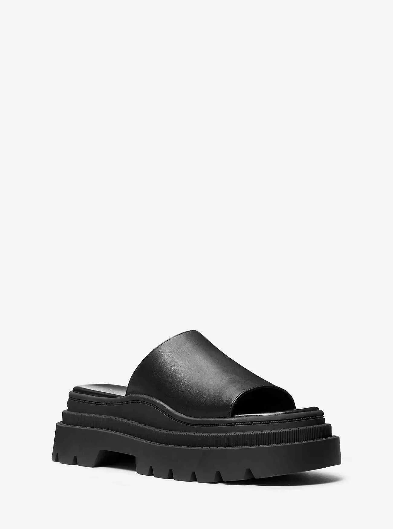 Kendra Läder Platform Slide Sandal