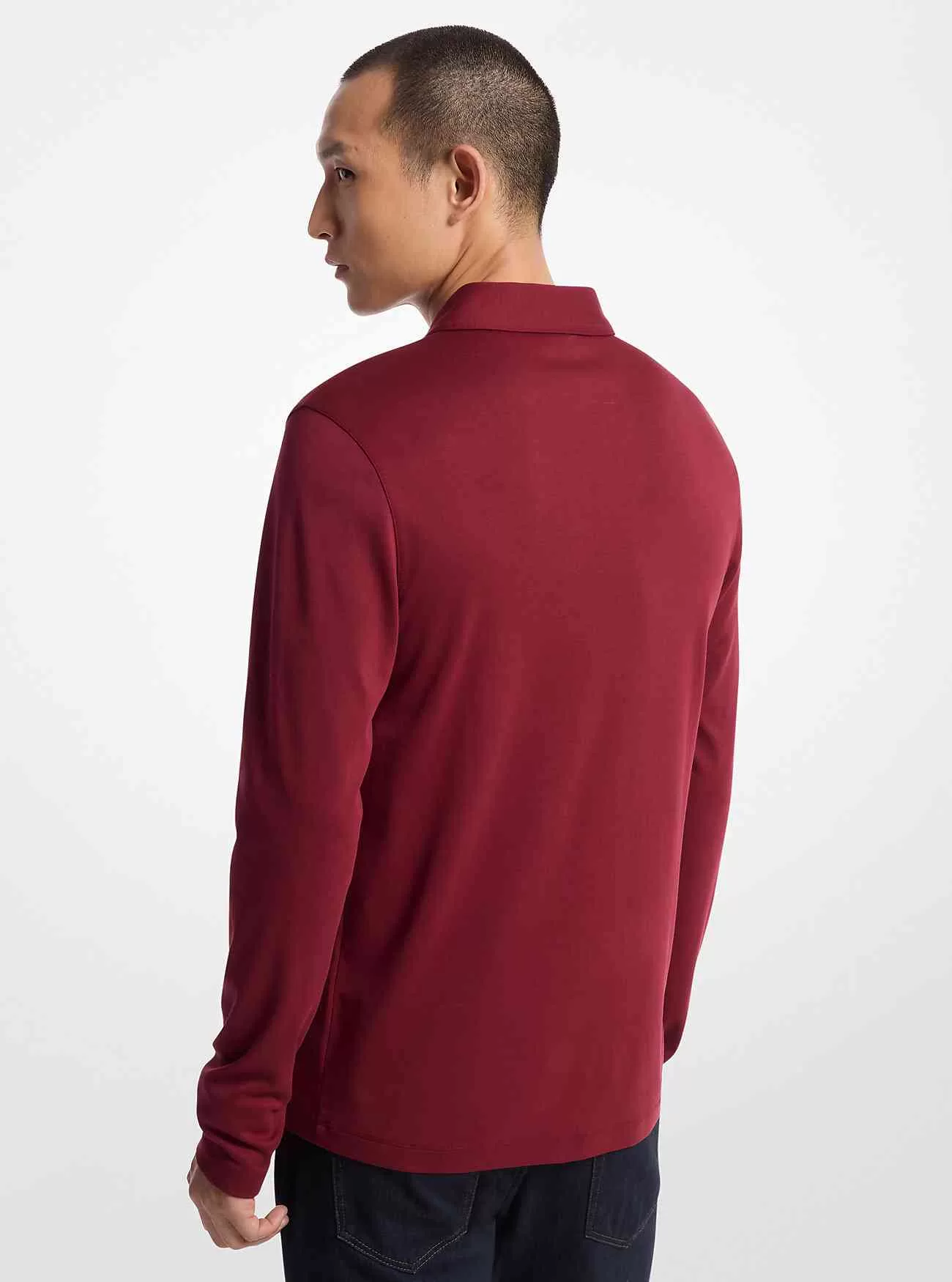 Långärmad pikétröja i bomull