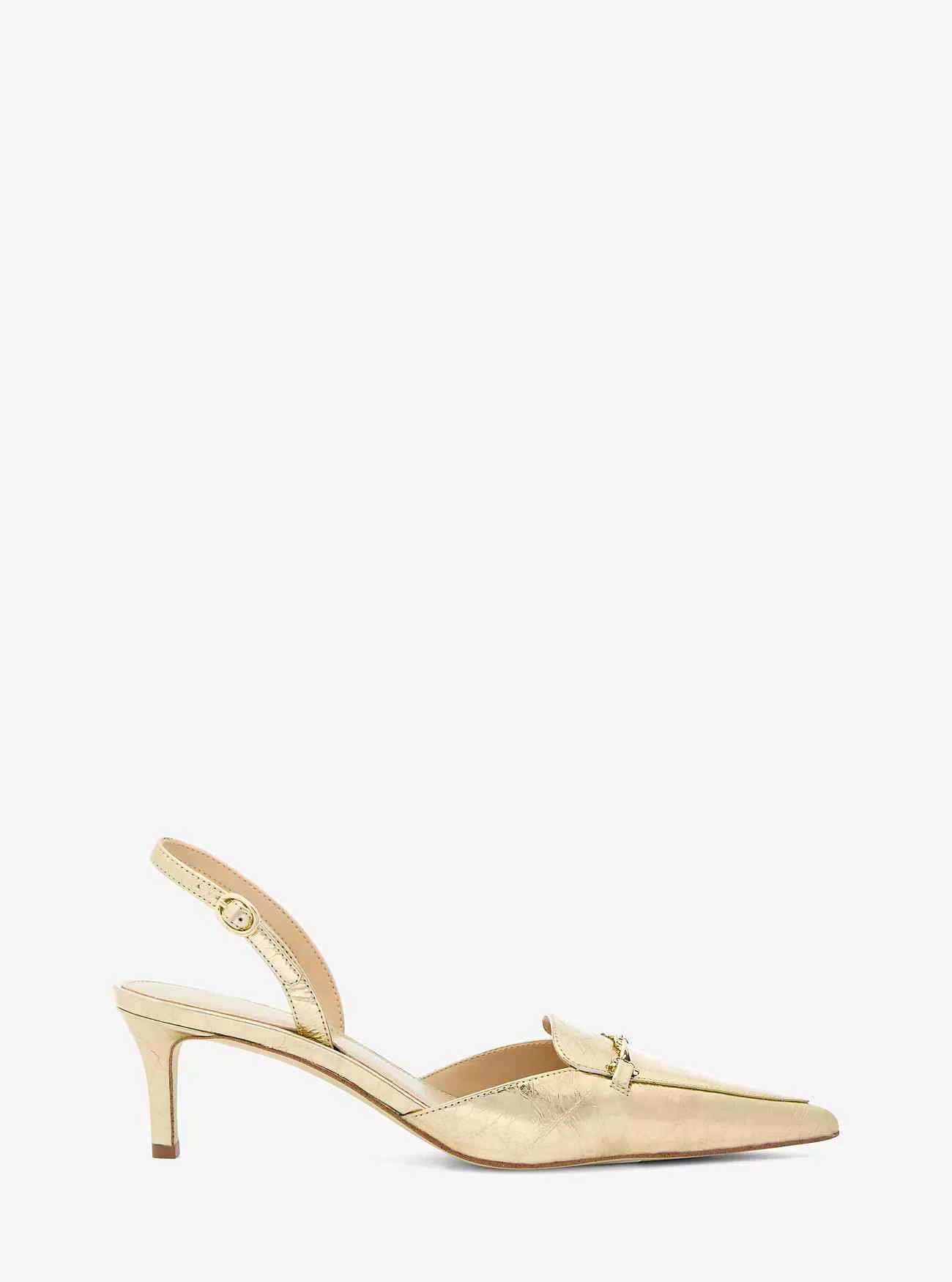 Lena Crackled Metallic Läder Slingback Pump