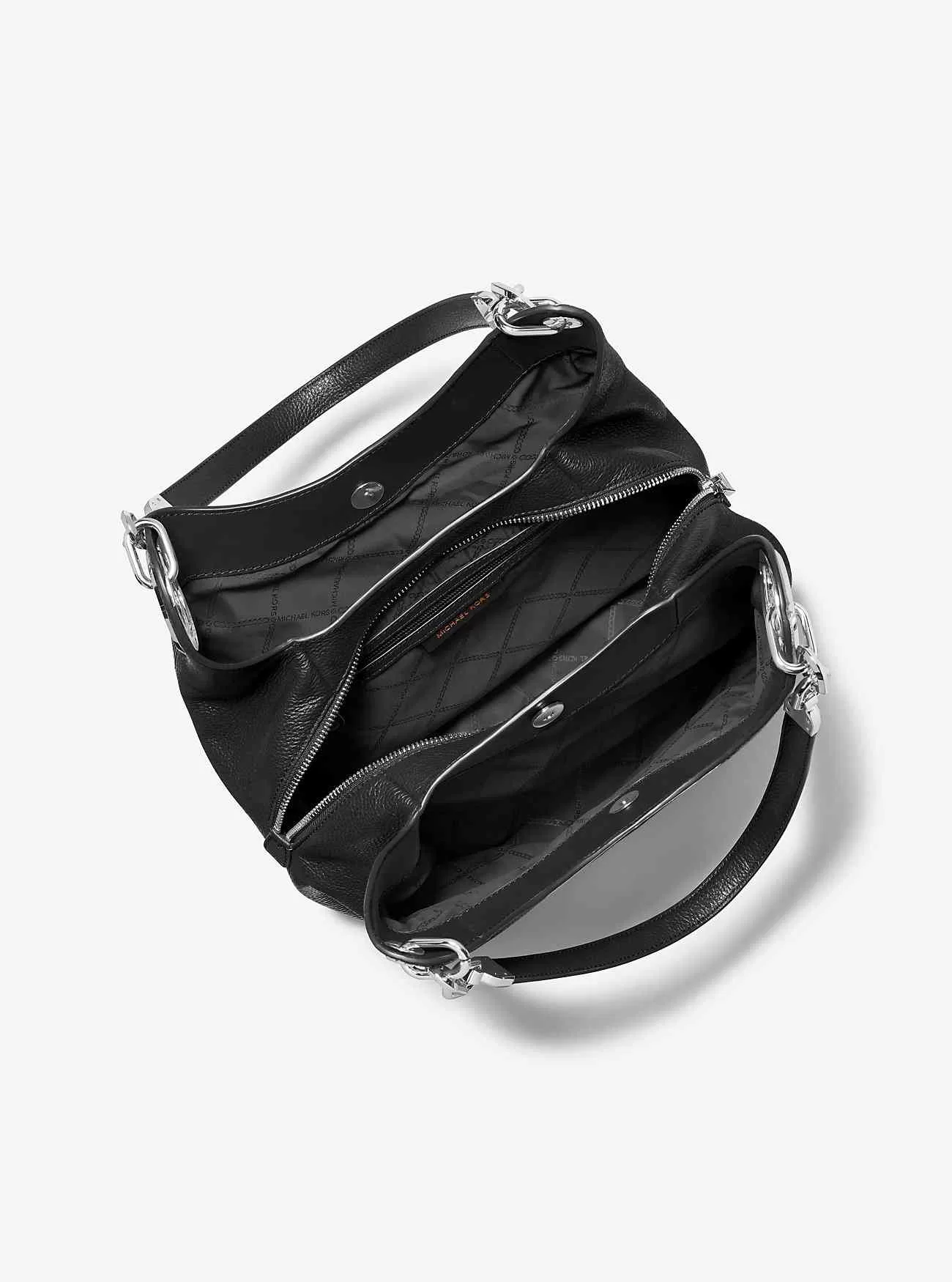 Lillie Stor Pebbled Läder Axelväska