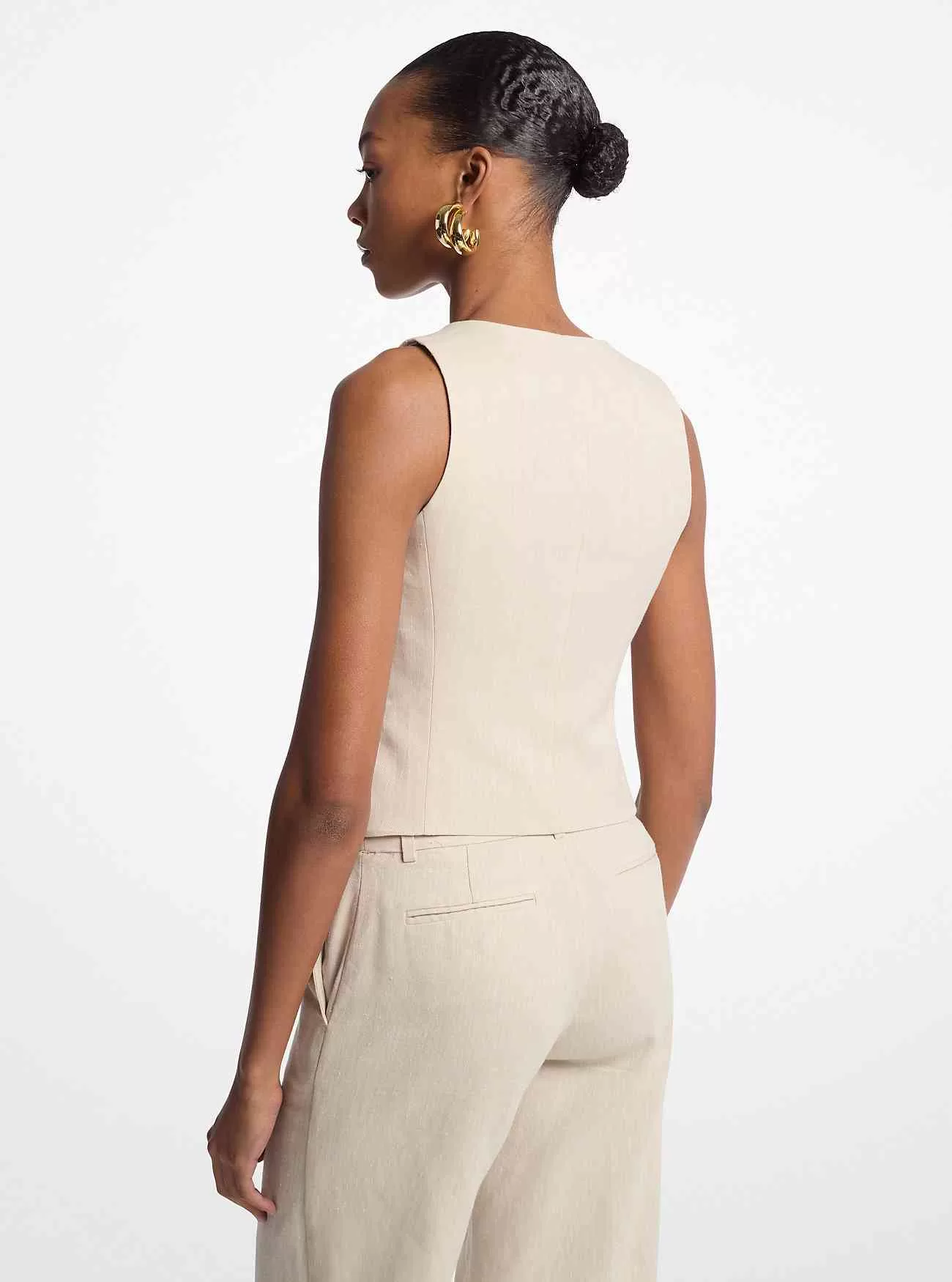 Linne och bomullstwillväst