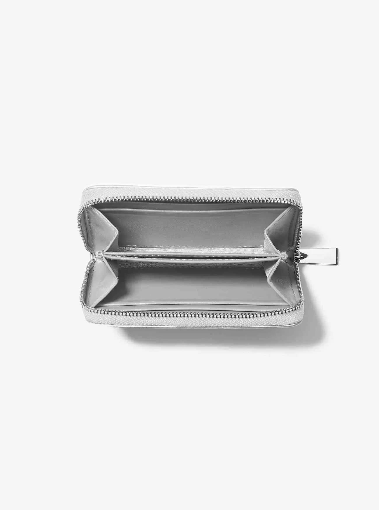 Liten metallisk quiltad läderplånbok