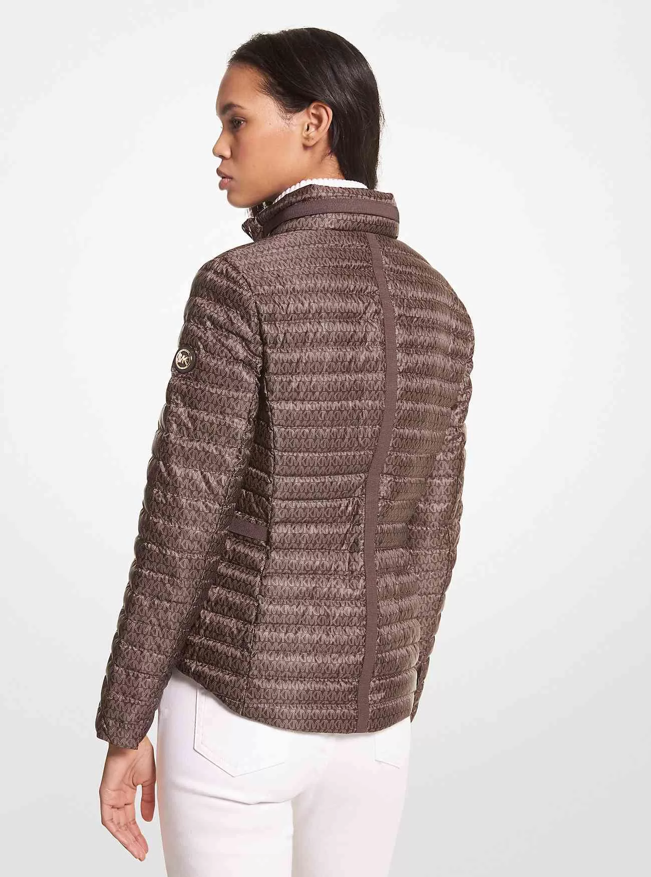 Logo Satin Ciré Packable Puffer Jacka