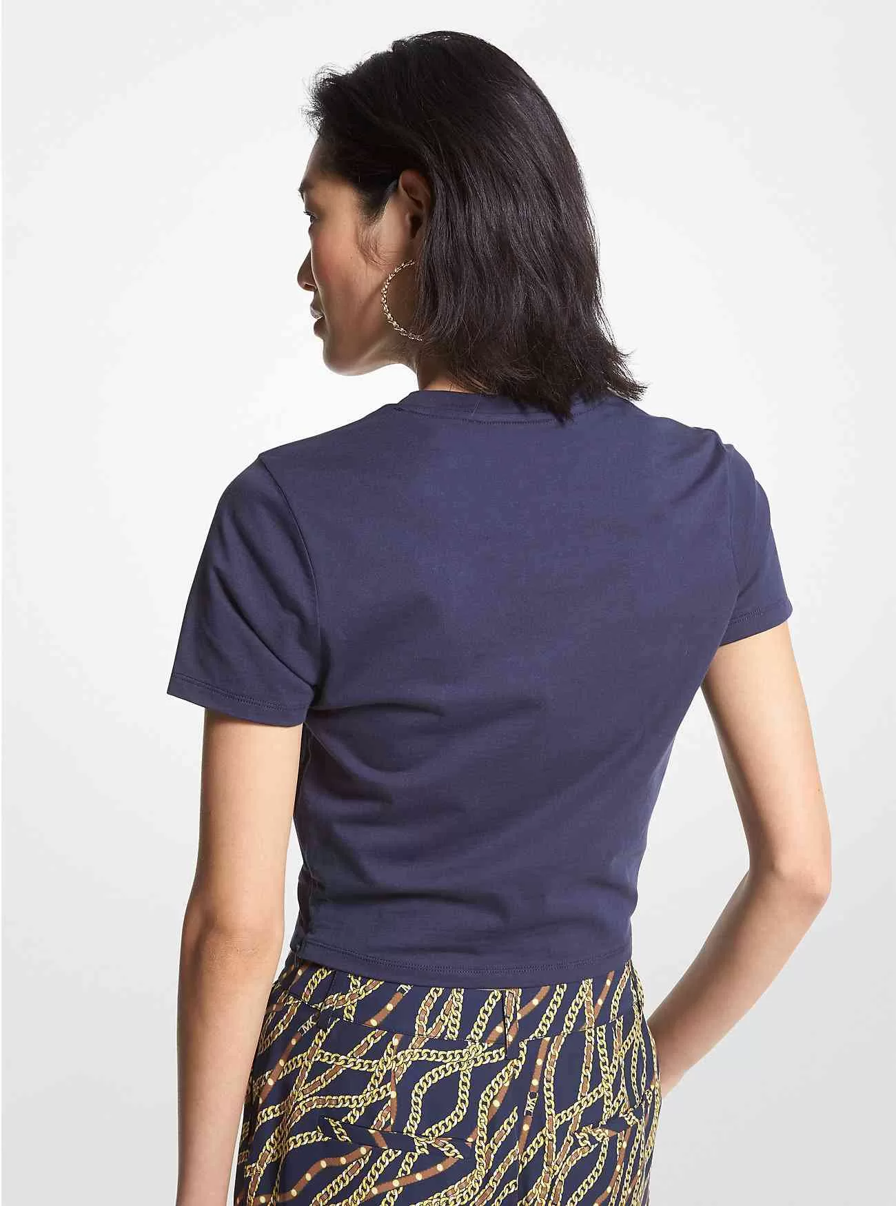 Logotyptryck Organisk bomull Beskuren ring T-shirt