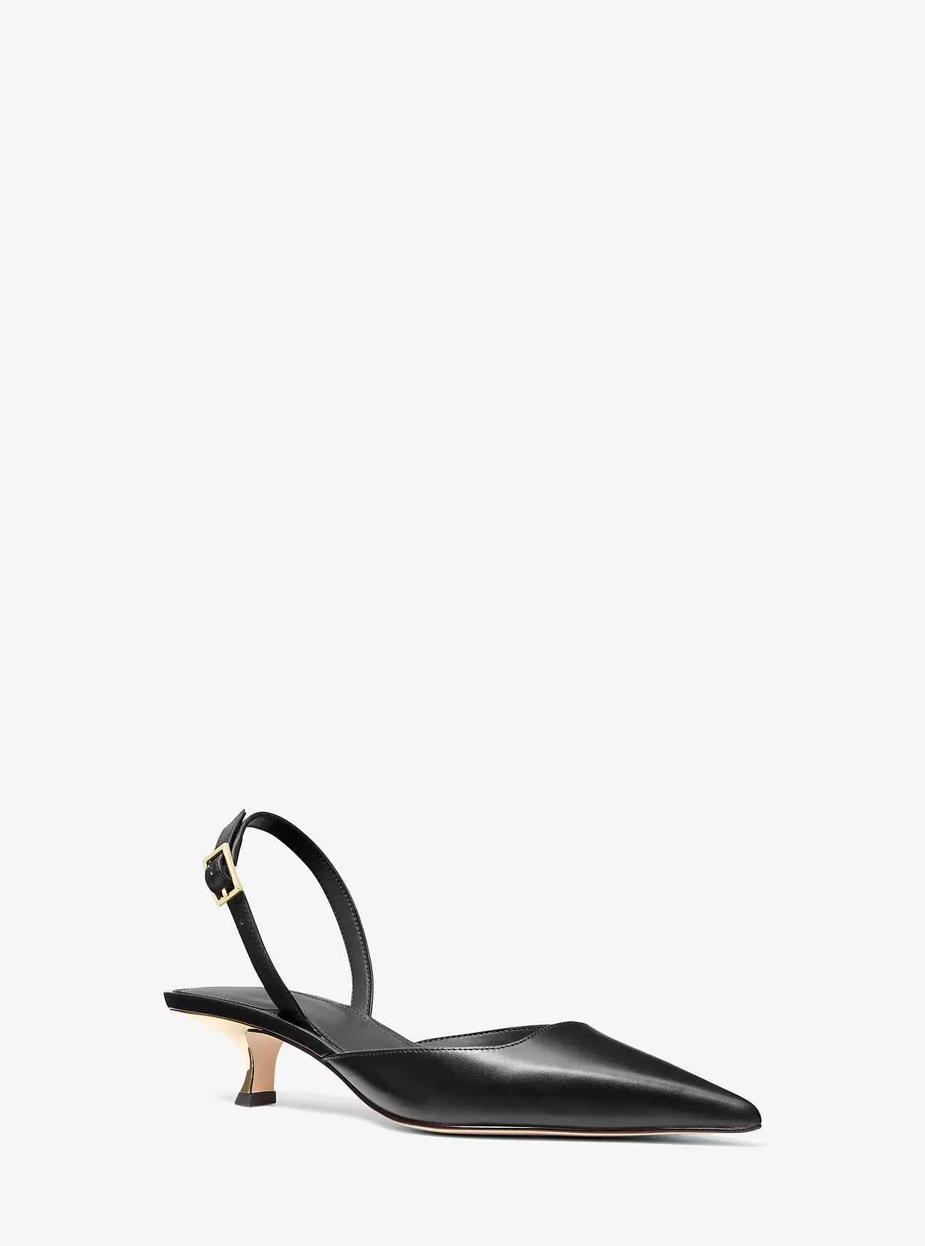 Luna Läder Slingback Kitten Pump