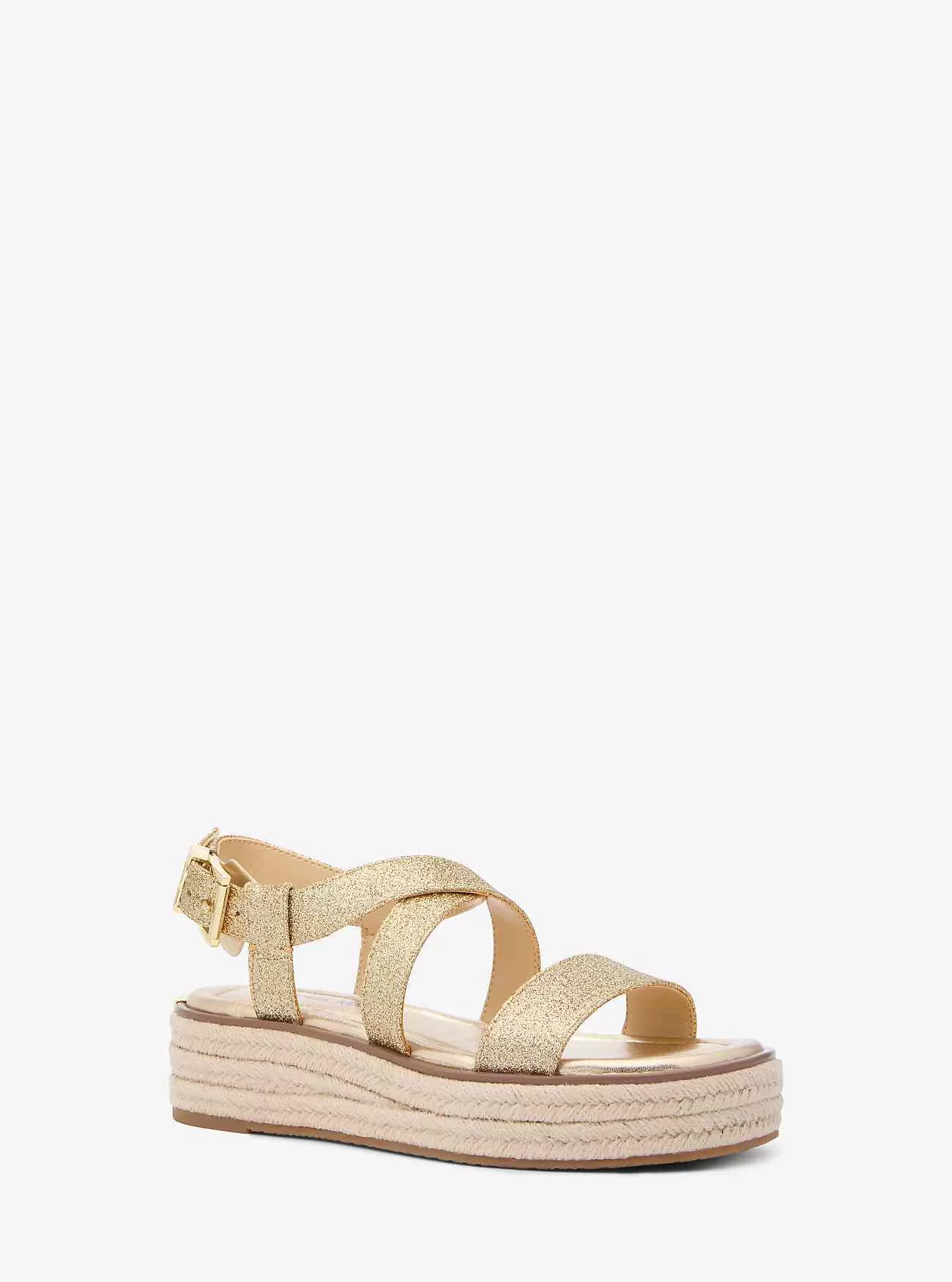 Lynn Metallic Läder Platform Espadrille Sandal